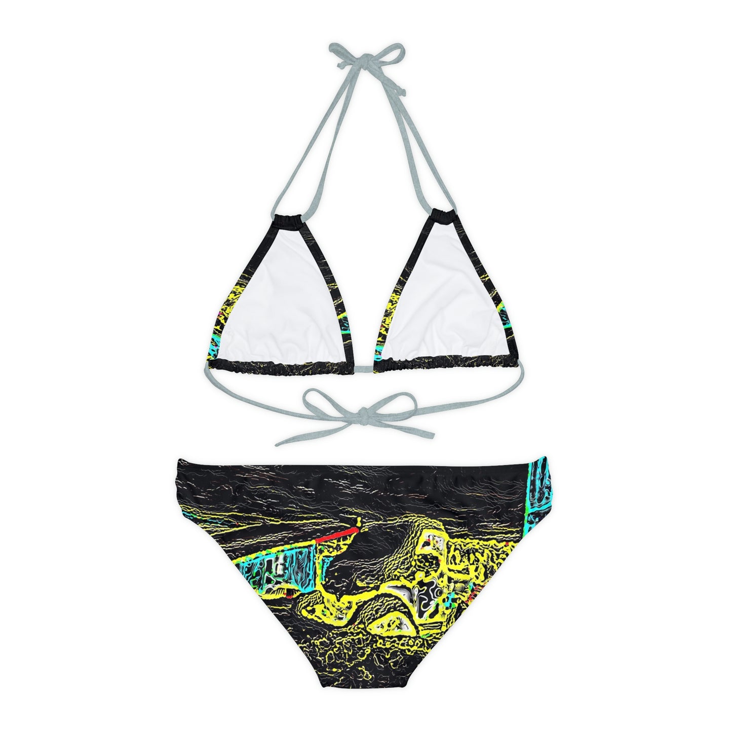 Strappy Bikini Set (AOP) ... "Snow Vehicle In Snow Storm At-Rest" ... Circa 12Mar23 ... Central Idaho ... 18-Hours Rendering Time: Original Works ...