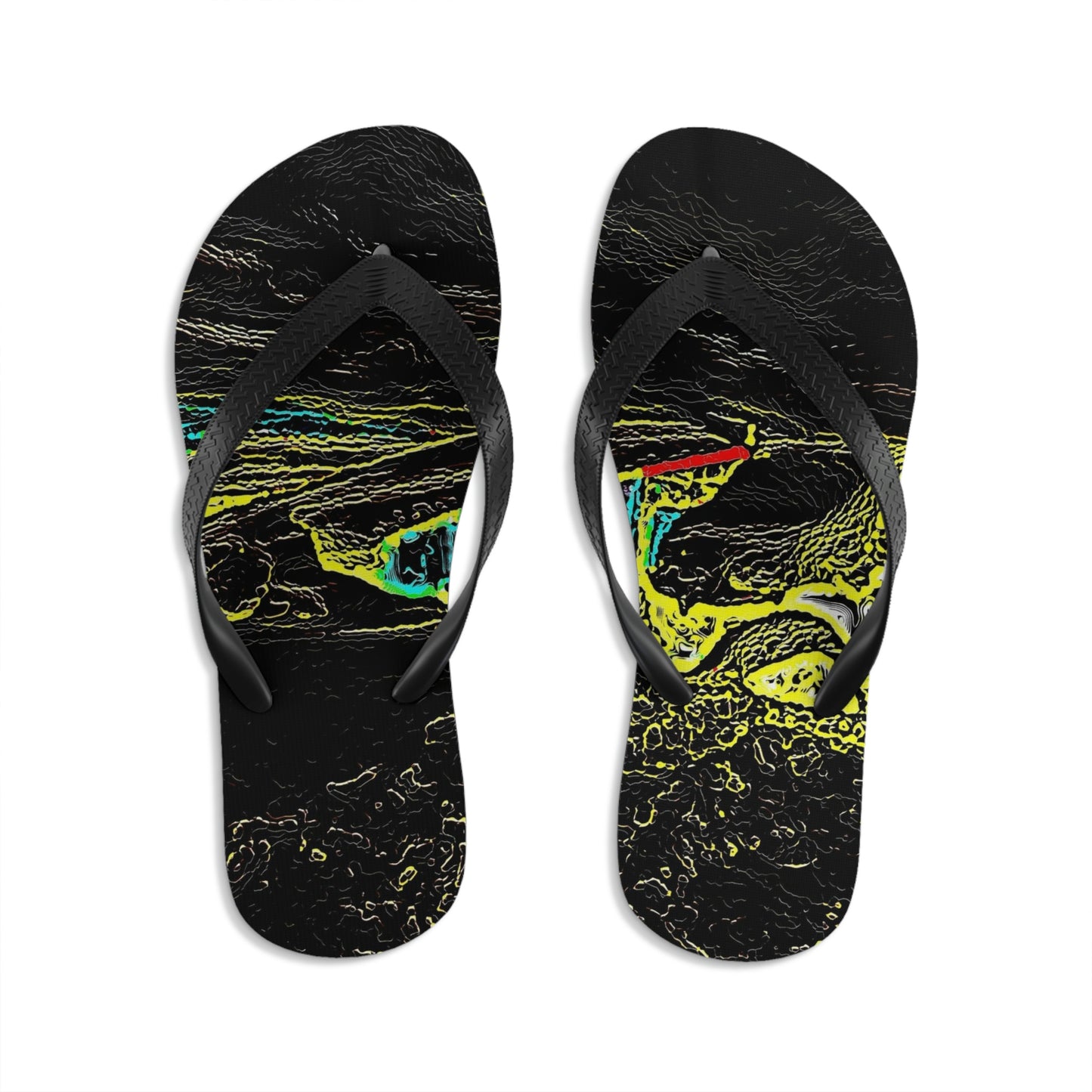 Unisex Flip-Flops ... "Snow Vehicle In Snow Storm At-Rest" ... Circa 12Mar23 ... Central Idaho ... 18-Hours Rendering Time: Original Works ...