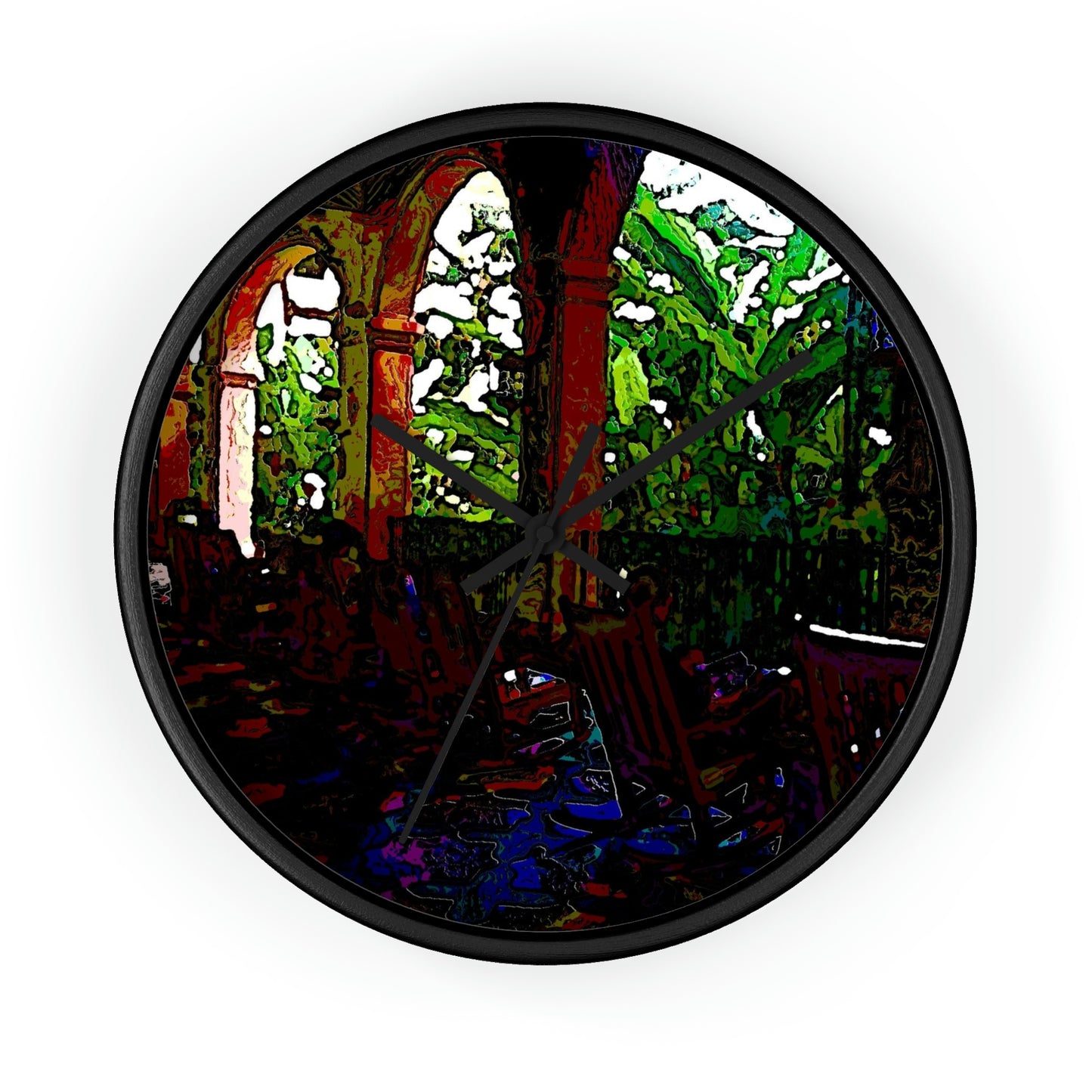 Wall clock ... Lanai & Rocking Chairs At: 'The Pink Palace' ... The Royal Hawai'ian ... Honolulu, HI ... '27Oct2014' ... Original Works ...