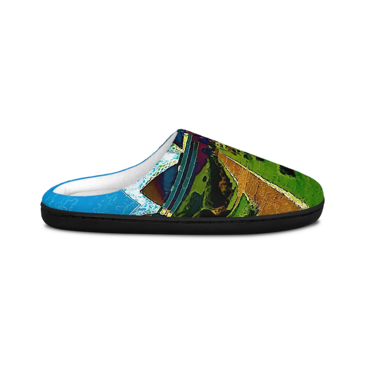 Men's Indoor Slippers ... 'Bahai'i House-Of-Worship' ... "Lotus Temple: Delhi, India, 2008" ... Original Works ...