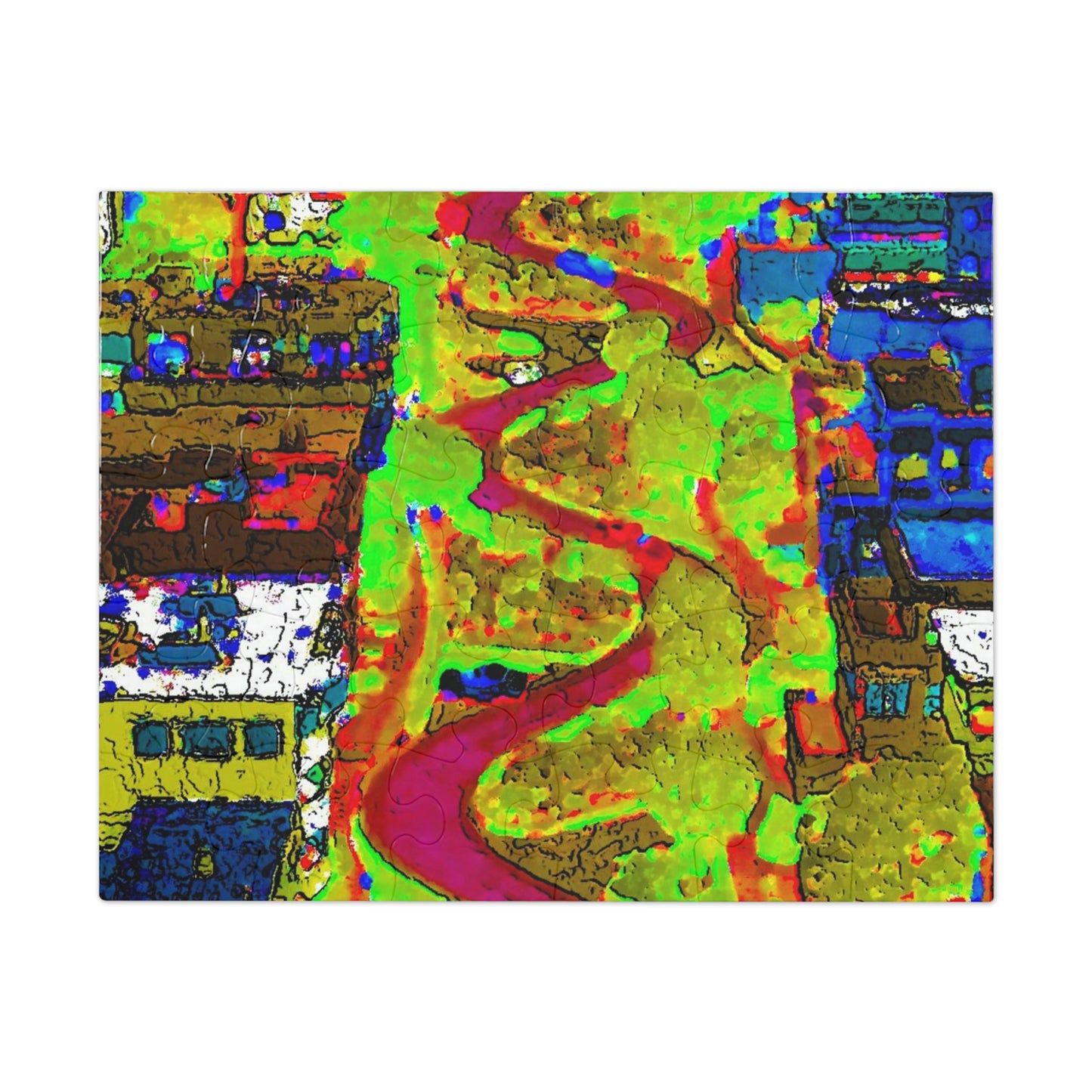 Jigsaw Puzzle (30, 110, 252, 500,1000-Piece) ... A Crazy Street ... 'Eight Winding Curve-Switchbacks' ... "Lombard Street, San Francisco, CA' ... Family Archives: 1970's ... Original Works ...