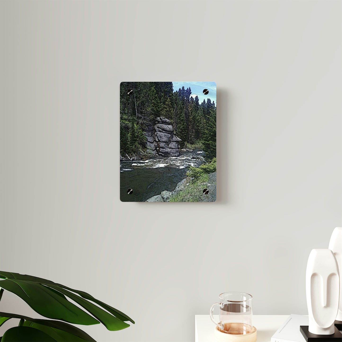 Acrylic Wall Art Panels ... "I Am Innocent" ... Tricky-Dick Immortalized ... Nixon Rock: Along The River ... Central Idaho, Summer 2020 ... Original Works ...