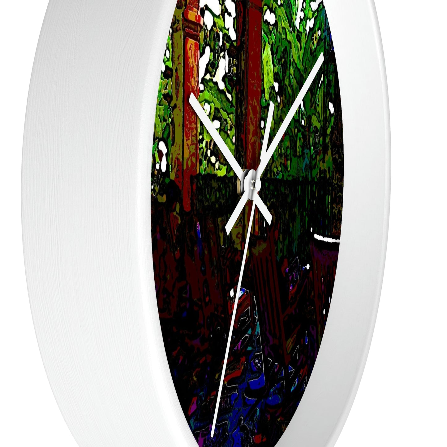 Wall clock ... Lanai & Rocking Chairs At: 'The Pink Palace' ... The Royal Hawai'ian ... Honolulu, HI ... '27Oct2014' ... Original Works ...
