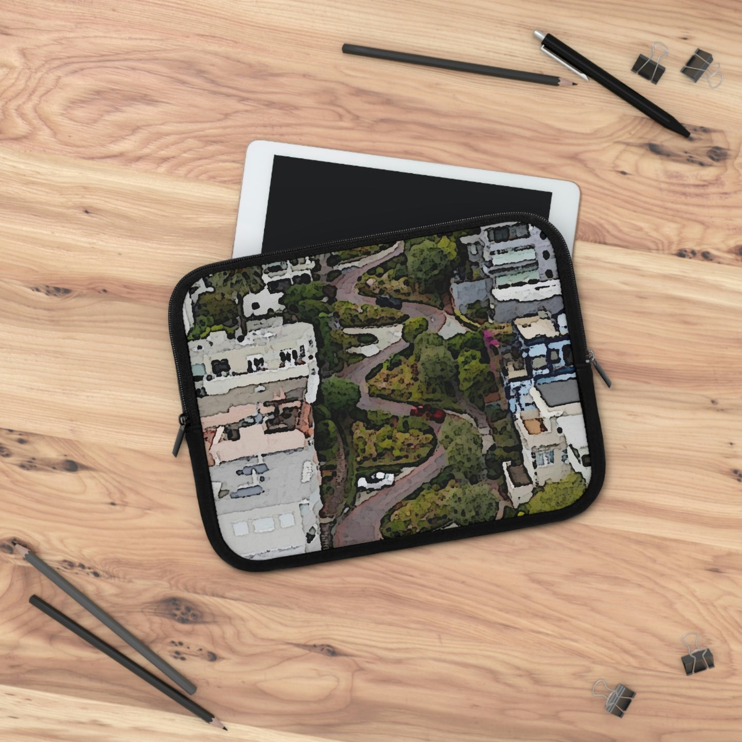 Laptop Sleeve ... A Crazy Street ... 'Eight Winding Curve-Switchbacks' ... "Lombard Street, San Francisco, CA' ... Family Archives: 1970's ... Original Works ...