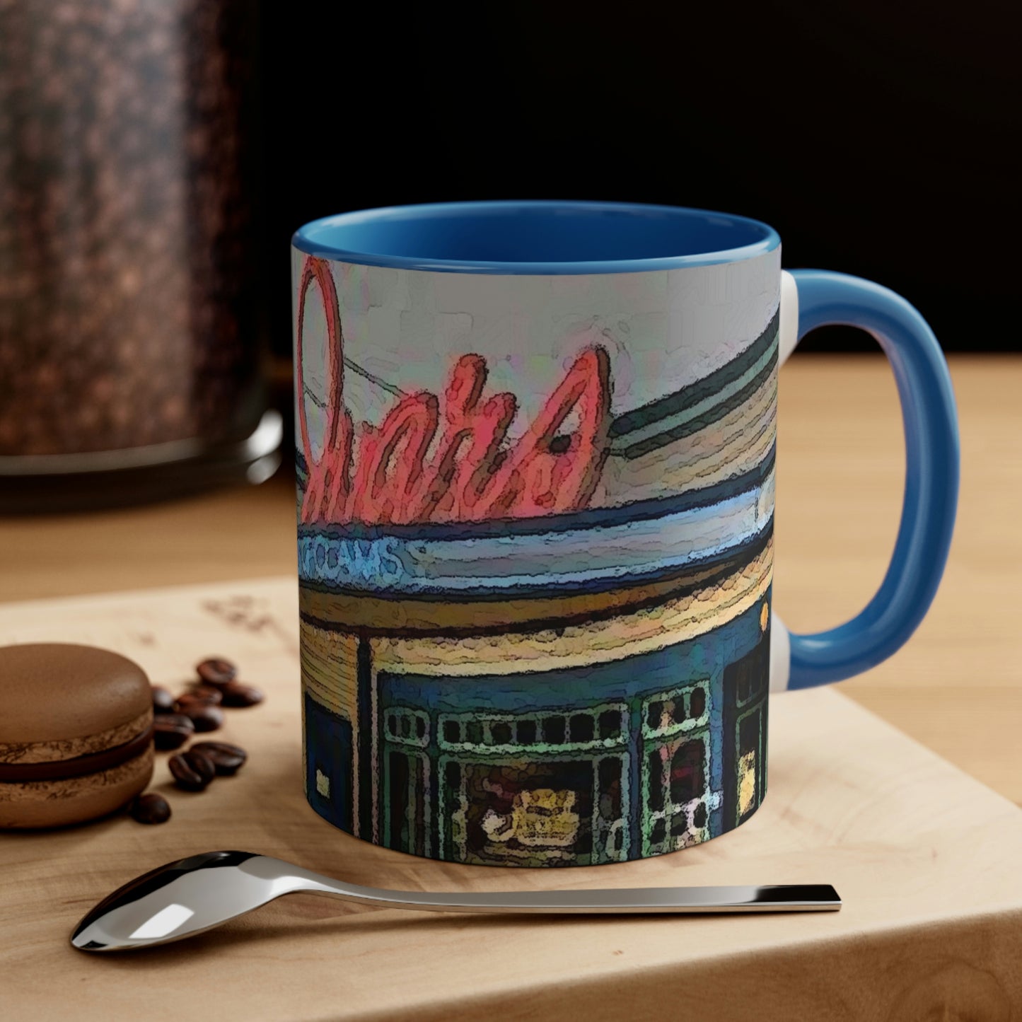Accent Coffee Mug, 11oz ...  In-A-Hurry & Stressed? ... Remember: Keep "Clam" ... Clam_Happy ...  'Ivars: Seattle Waterfront' ... Personal Archives ... Original Works ...