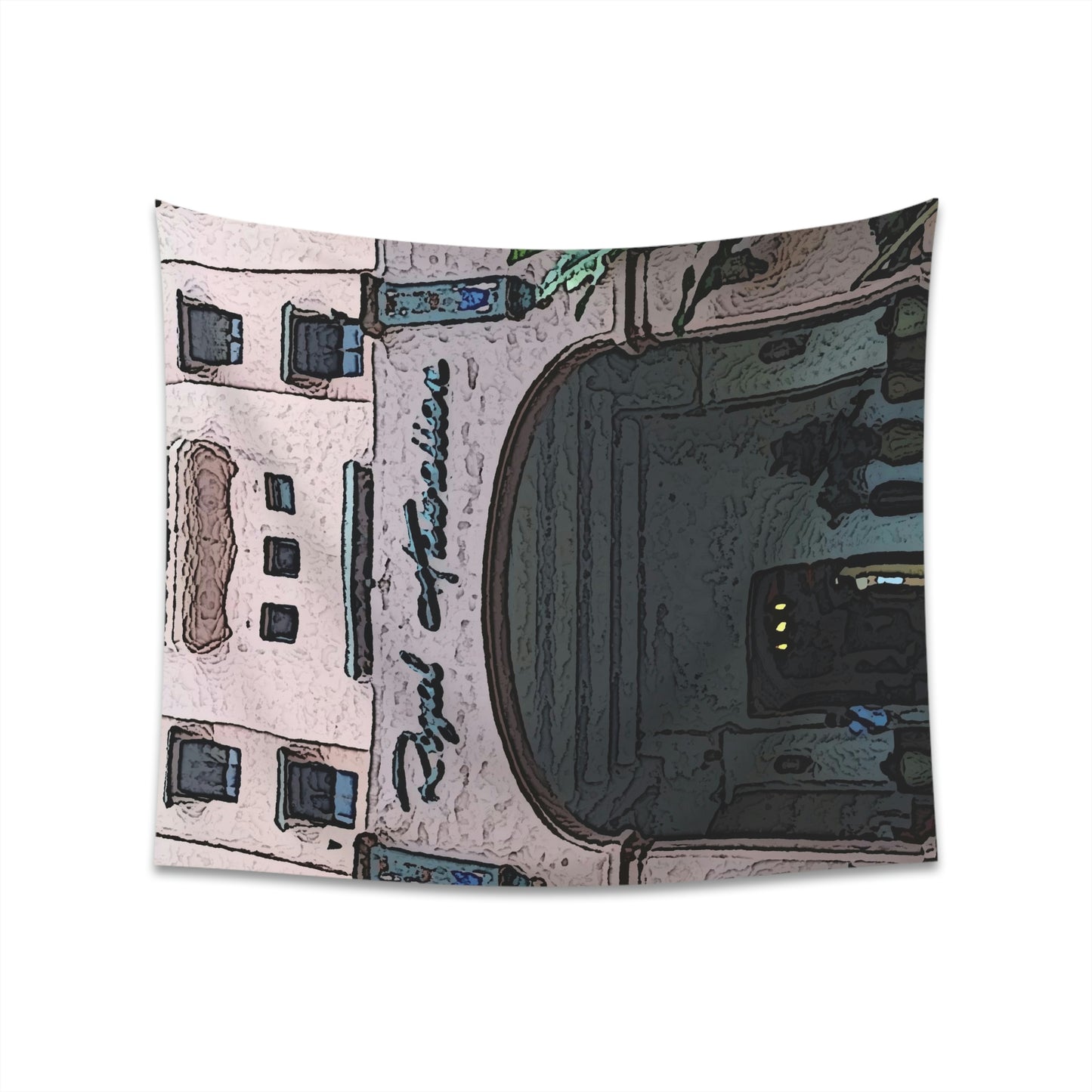 Printed Wall Tapestry ...  "La Grande Entree" At: 'The Pink Palace' ... The Royal Hawai'ian ... Honolulu, HI ... '27Oct2014' ... Original Works ...