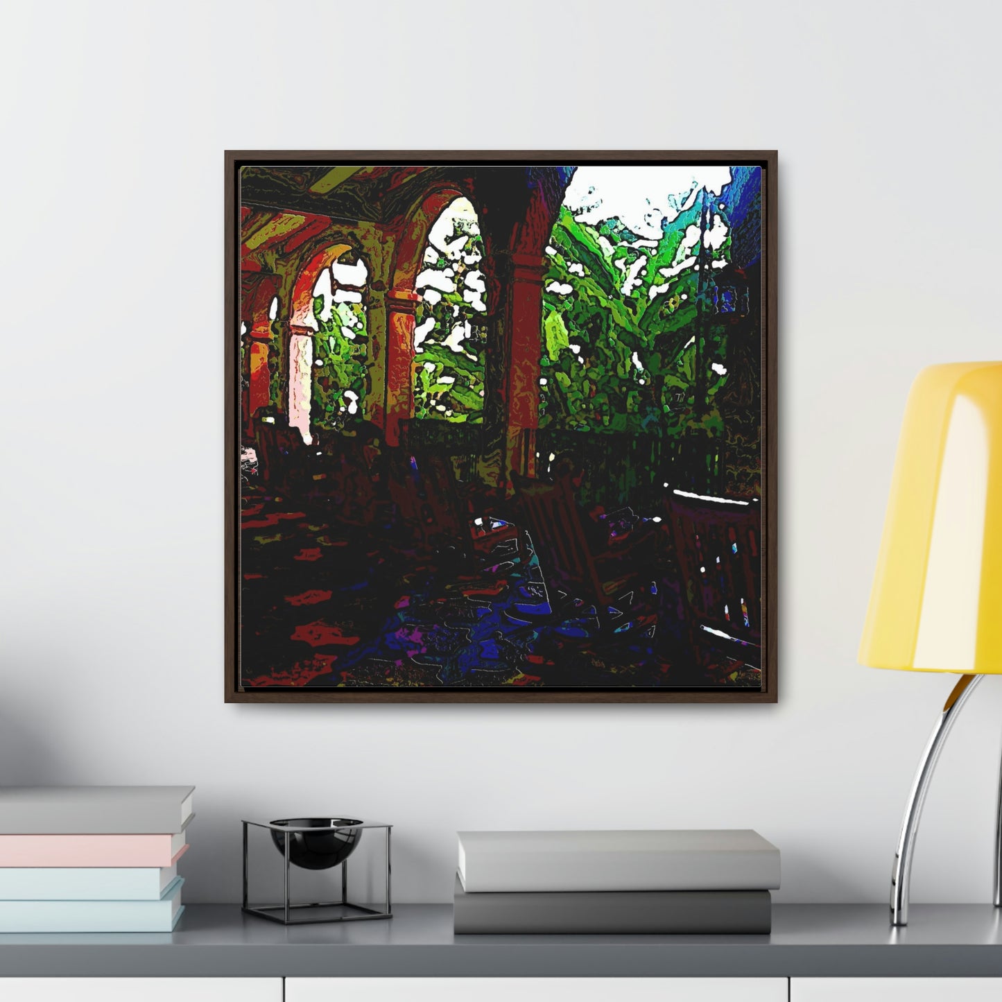Gallery Canvas Wraps, Square Frame ...  Lanai & Rocking Chairs At: 'The Pink Palace' ... The Royal Hawai'ian ... Honolulu, HI ... '27Oct2014' ... Original Works ...