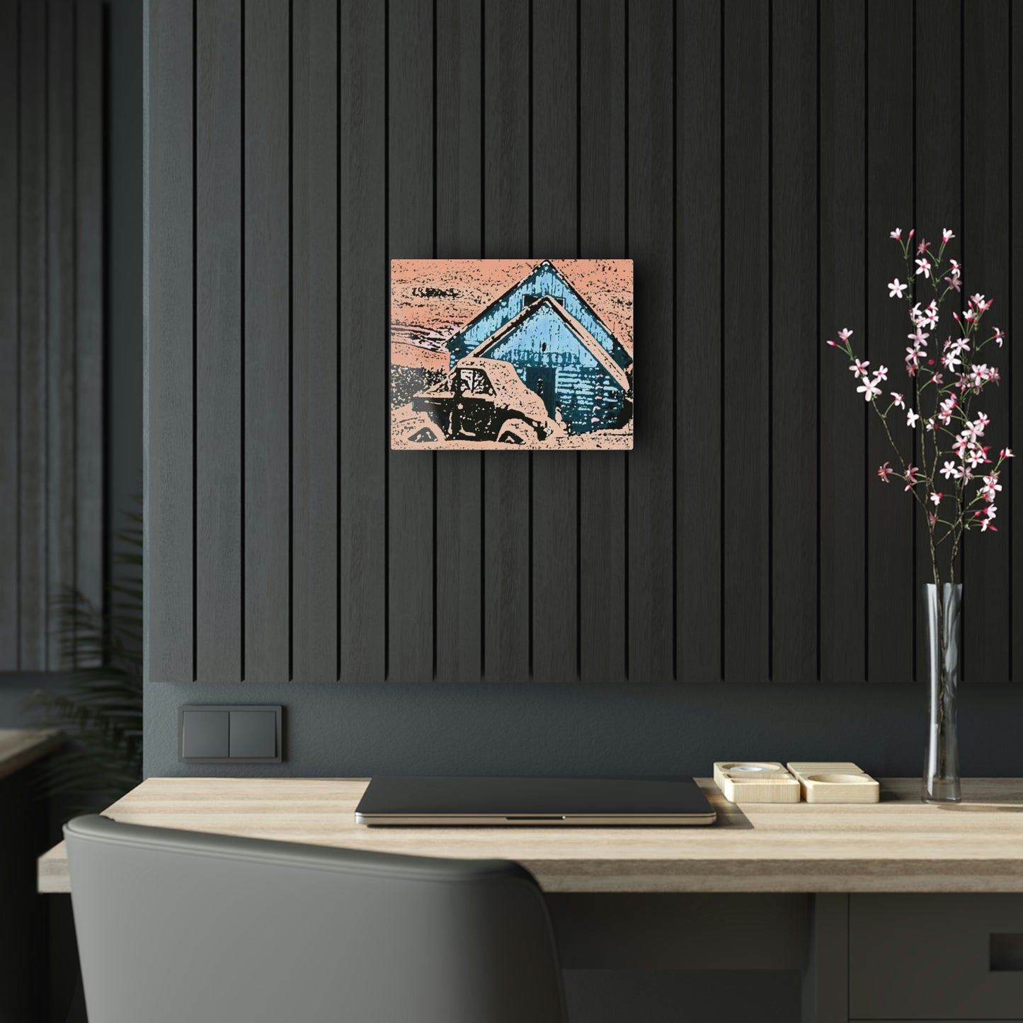 Acrylic Prints ... After An Intense Snow Storm ... 'Digging Out' ... A Vehicle & Cabin "In The Mountains" ... March 2023 ... Original Works ...