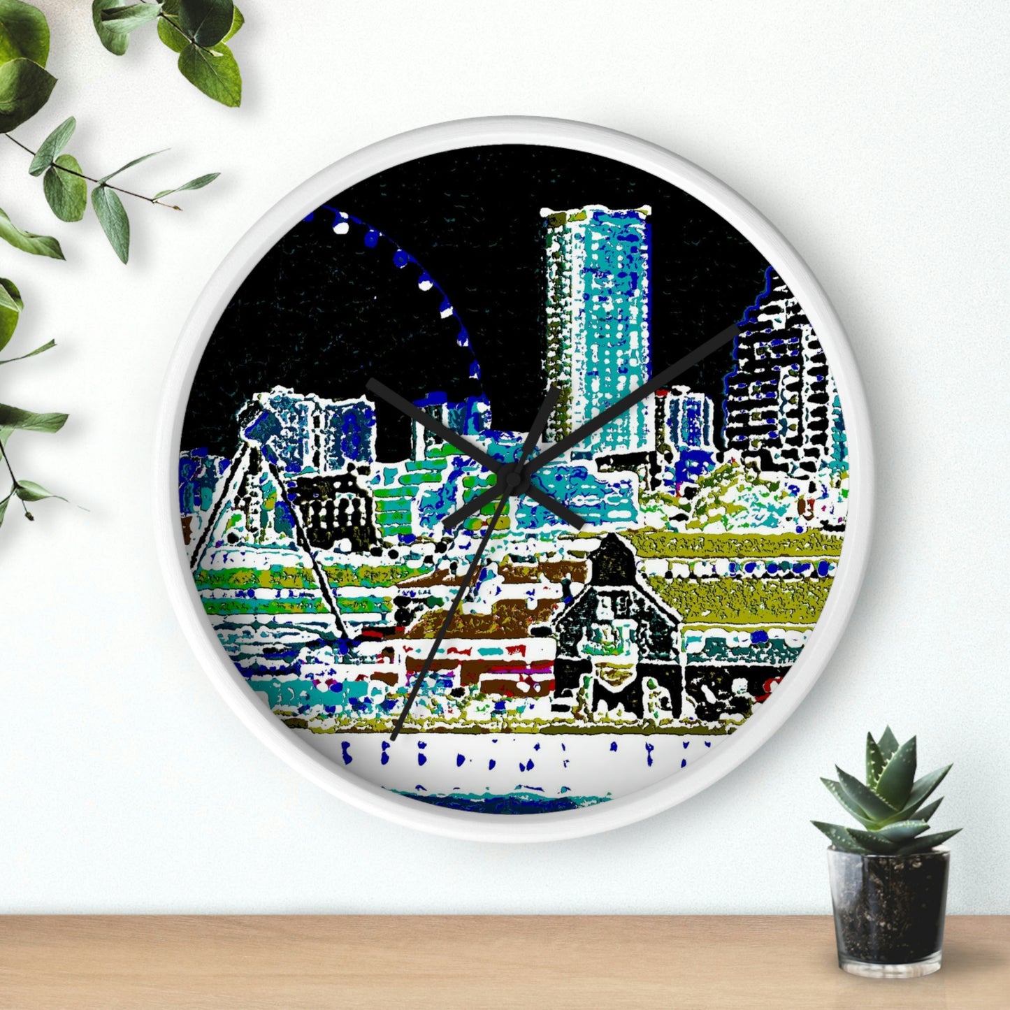Wall clock ... That Classic Wheel ... 'Seattle's Wheel' ... & An Old Classic Waterside Vendors ...  'Family Archives' ... Original Works ...