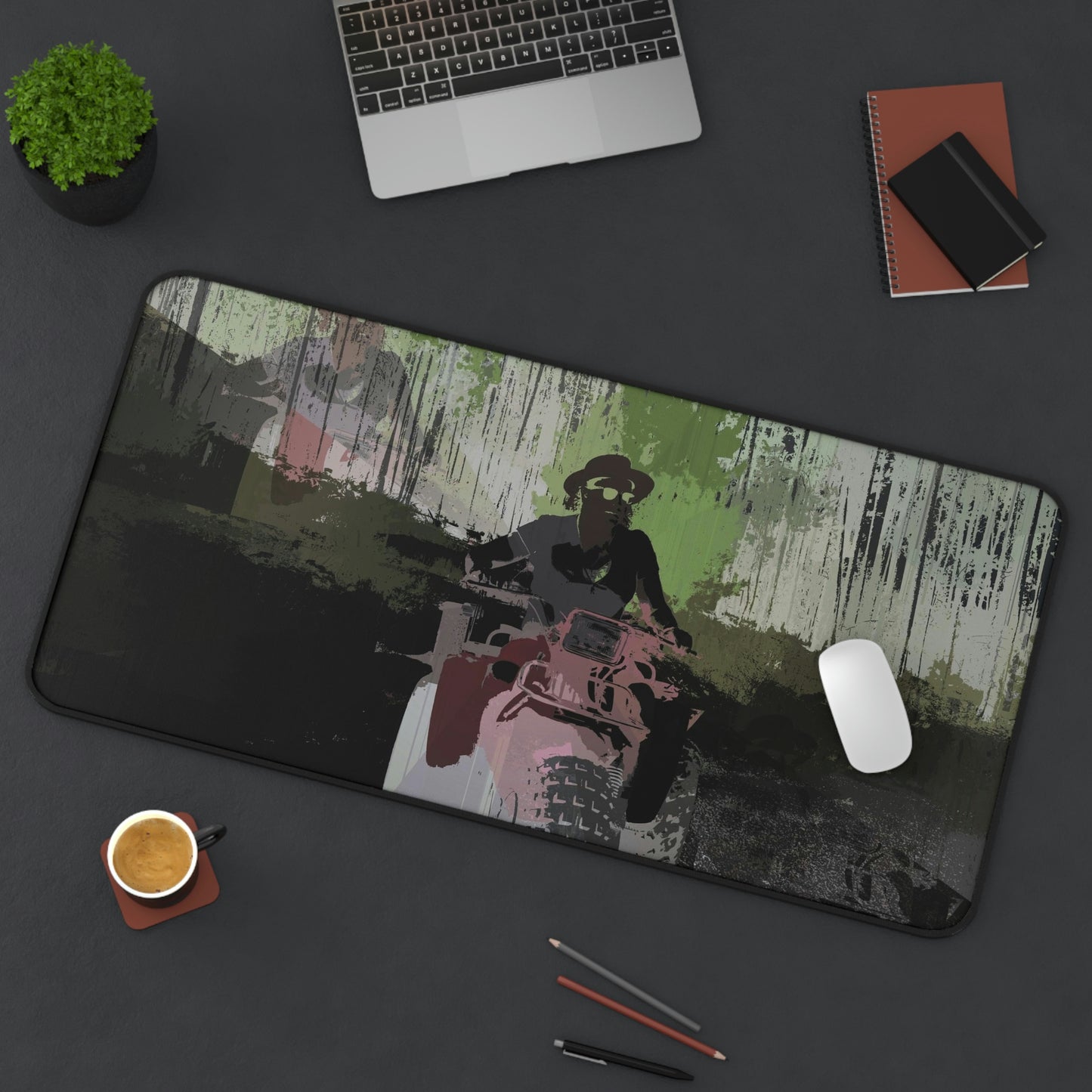 Desk Mat ... 3-Wheeln' N' Groovin The Mountain Roads ... Central Idaho ... Original Works ...