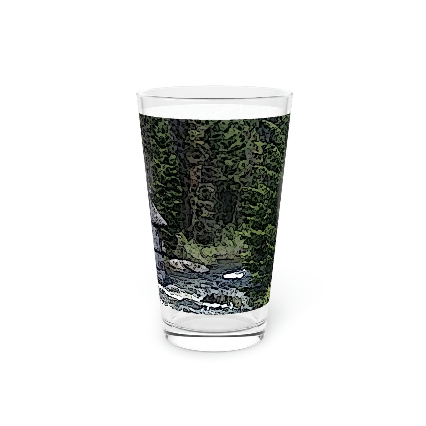 Pint Glass, 16oz ..."I Am Innocent" ... Tricky-Dick Immortalized ... Nixon Rock: Along The River ... Central Idaho, Summer 2020 ... Original Works ...