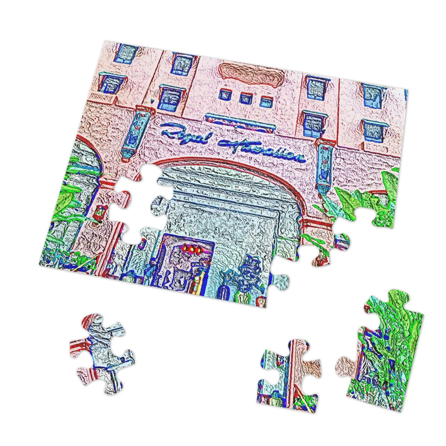 Jigsaw Puzzle (30, 110, 252, 500,1000-Piece) ... "La Grande Entree" At: 'The Pink Palace' ... The Royal Hawai'ian ... Honolulu, HI ... '27Oct2014' ... Original Works ...