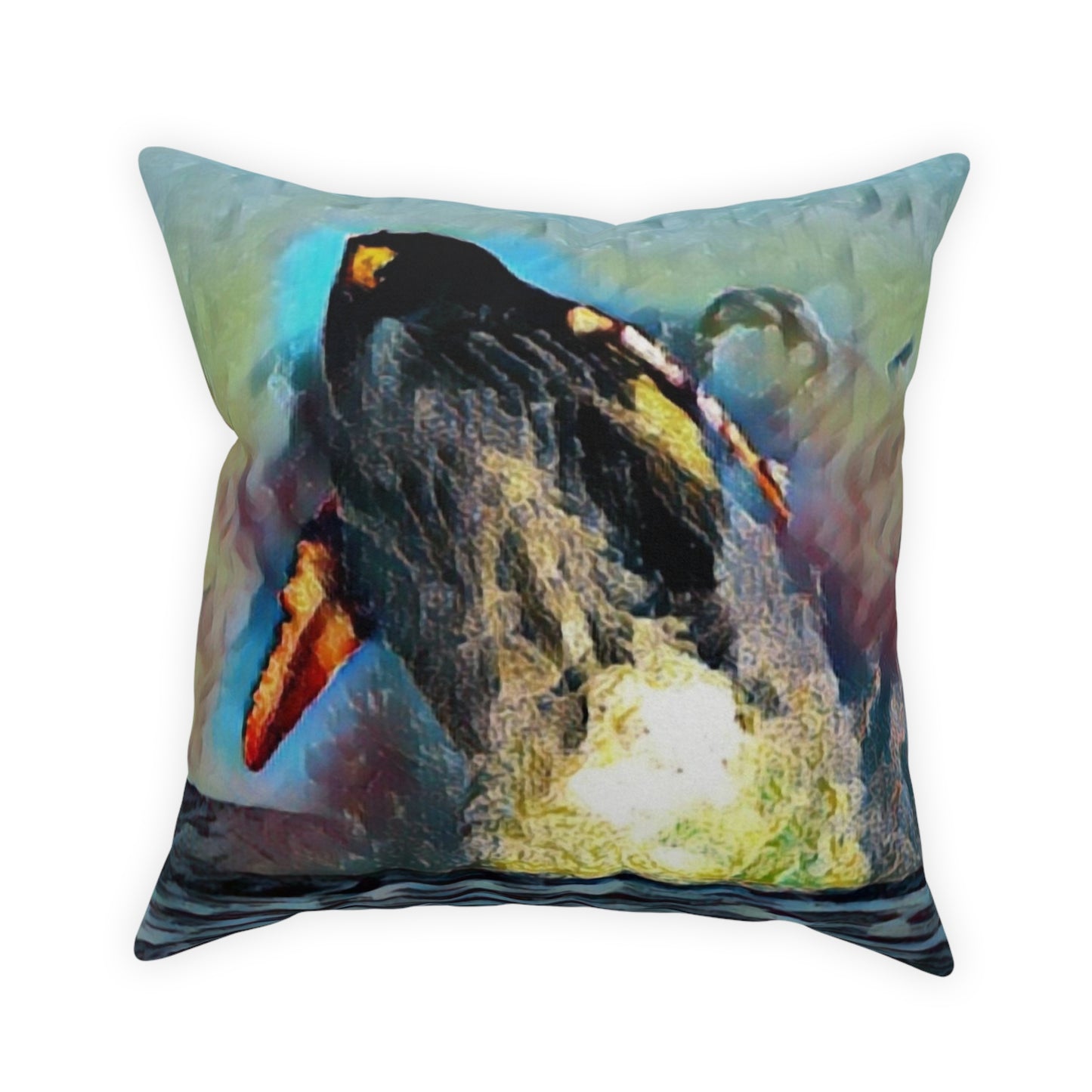 Broadcloth Pillow ... An Extraordinary Humpback Breach ... 'With Explosive Energy' ... Family Archives (KPH) ... Circa: 21st Century. Maui, HI ... Original Works ...