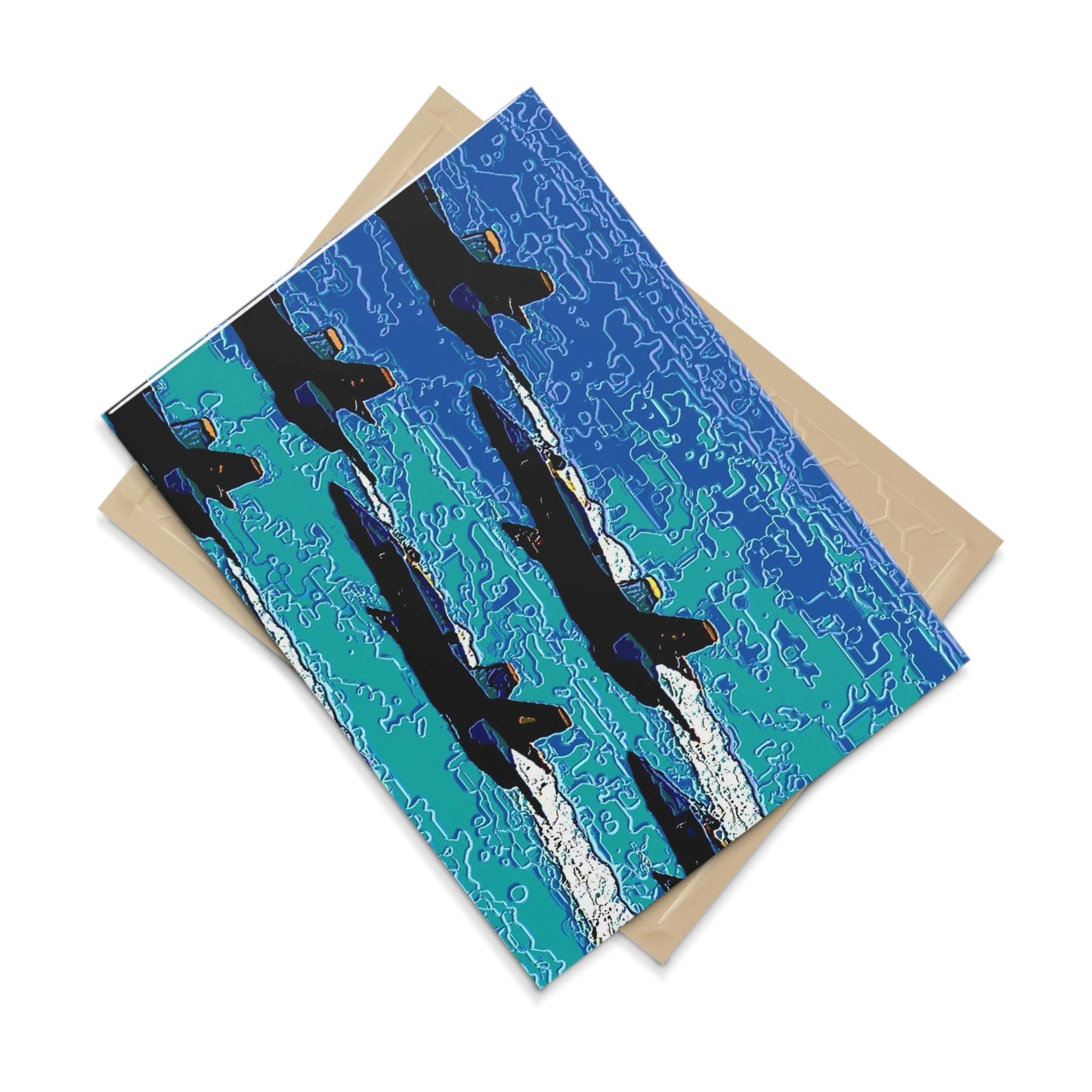 Ceramic Photo Tile ... Seattle Seafair ..."Blue Angels Run Over Lake Washington" ... Circa Mid 1980's ... Dr FJ Holt ... Original Works ...