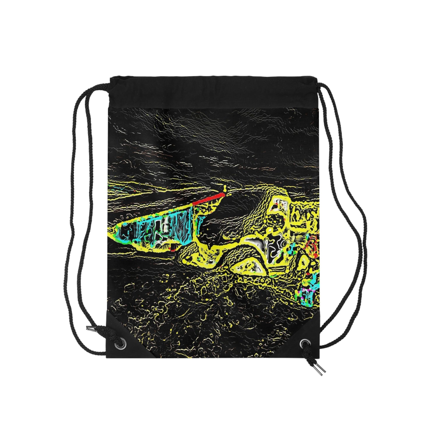 Drawstring Bag ... "Snow Vehicle In Snow Storm At-Rest" ... Circa 12Mar23 ... Central Idaho ... 18-Hours Rendering Time: Original Works ...