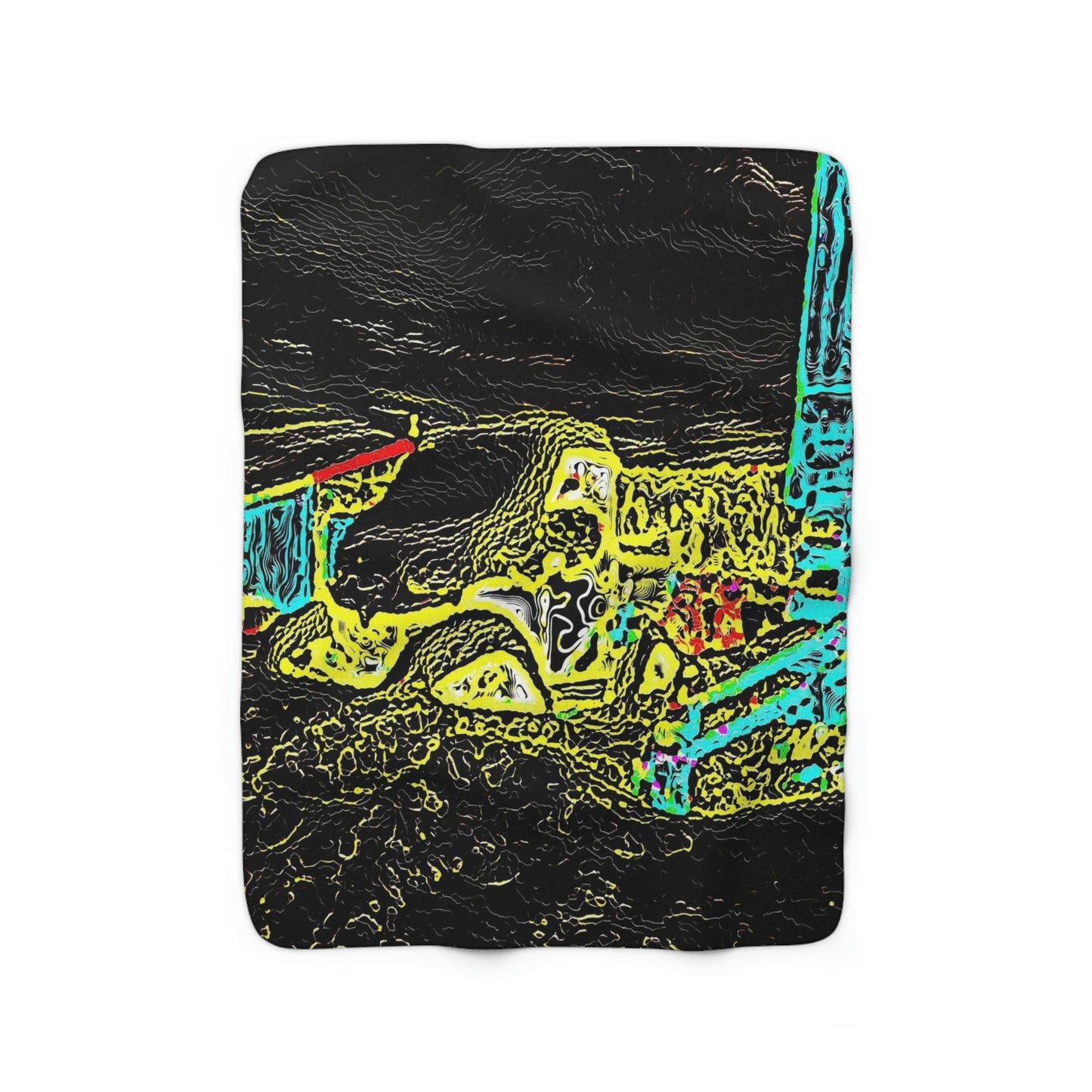 Sherpa Fleece Blanket ...  "Snow Vehicle In Snow Storm At-Rest" ... Circa 12Mar23 ... Central Idaho ... 18-Hours Rendering Time: Original Works ...