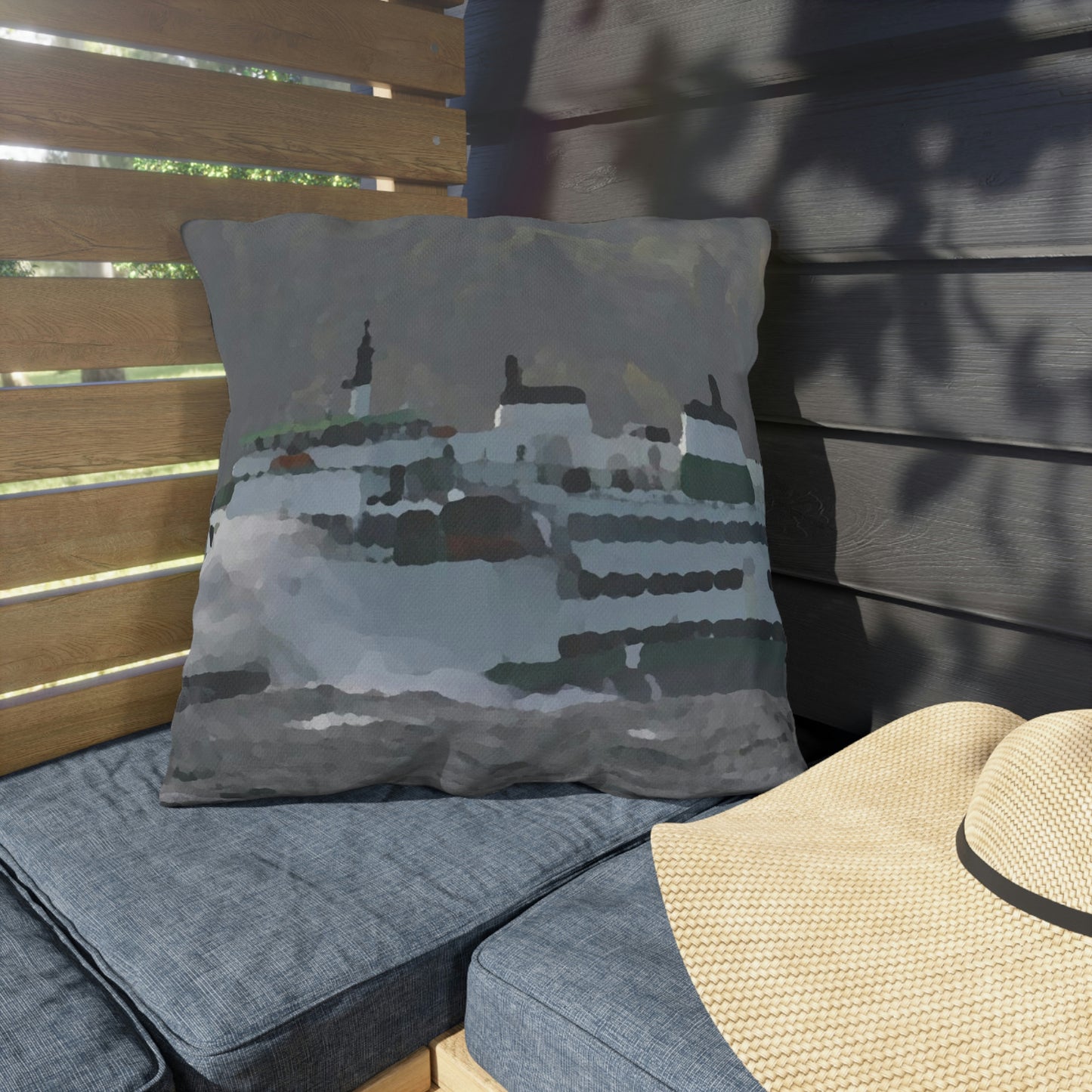 Outdoor Pillows ... WADOT Ferry Crossing ... "A Very Rough Day" ... Mulkiteo Route ... Family Archives ... Early 1990's' ... Original Works ...