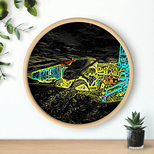 Wall Clock ... "Snow Vehicle In Snow Storm At-Rest" ... Circa 12Mar23 ... Central Idaho ... 18-Hours Rendering Time: Original Works ...