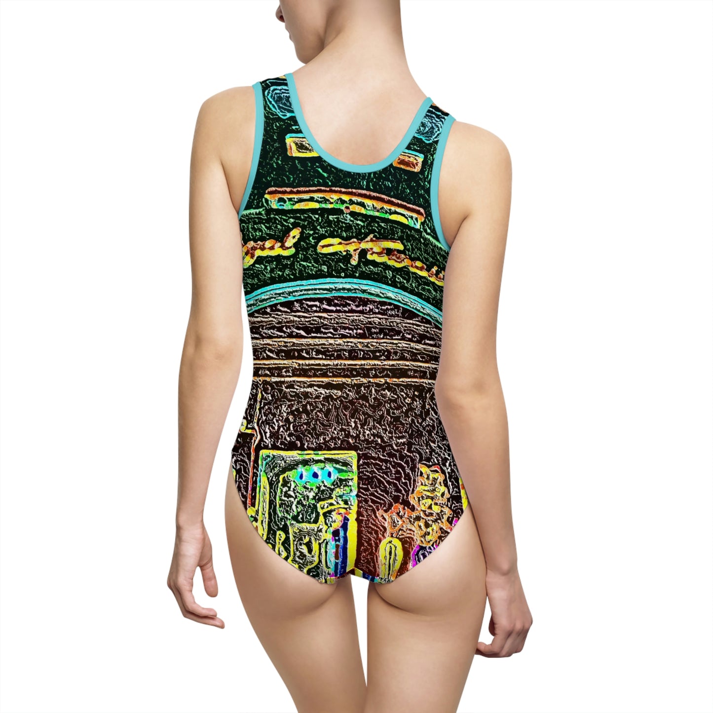 Women's Classic One-Piece Swimsuit ... "La Grande Entree" At: 'The Pink Palace' ... The Royal Hawai'ian ... Honolulu, HI ... '27Oct2014' ... Original Works ...