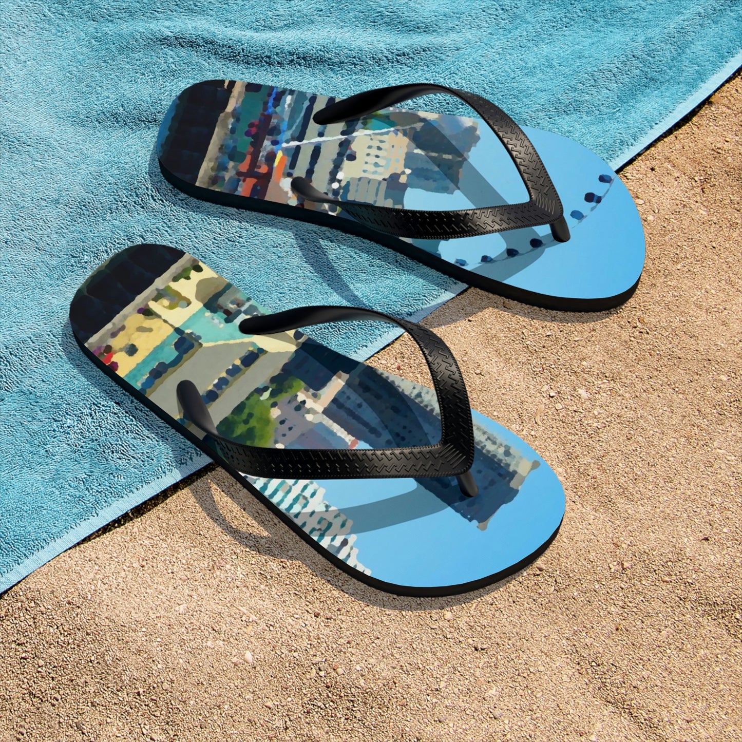 Unisex Flip-Flops ... That Classic Wheel ... 'Seattle's Wheel' ... & Old Classic Waterside Vendors ...  'Family Archives' ... Original Works ...