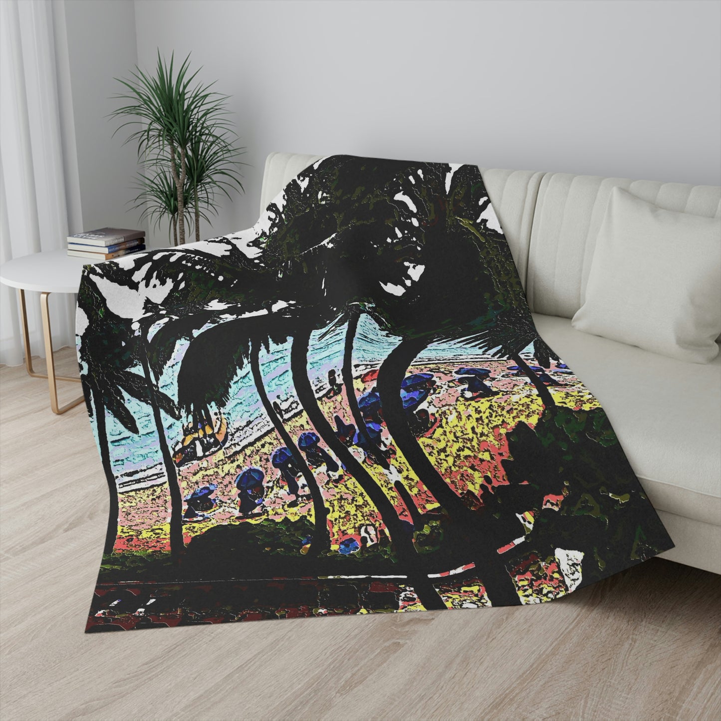 Sherpa Blanket ..."A Beautiful Beach Amongst The Palms" ... The Outrigger Waikiki, Honolulu, Oahu ... Original Works ...