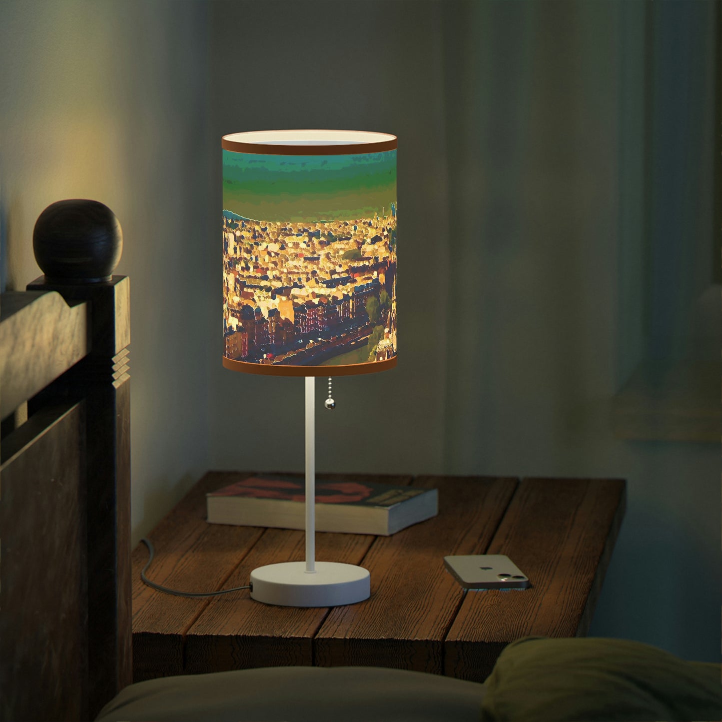Lamp on a Stand, US|CA plug ... Au Paris ... "Along The River Seine" ... Barbara Joan Bonnel-Holt: 1972 ... Original Works ...