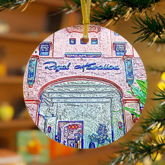 Glass Ornament ... "La Grande Entree" At: 'The Pink Palace' ... The Royal Hawai'ian ... Honolulu, HI ... '27Oct2014' ... Original Works ...