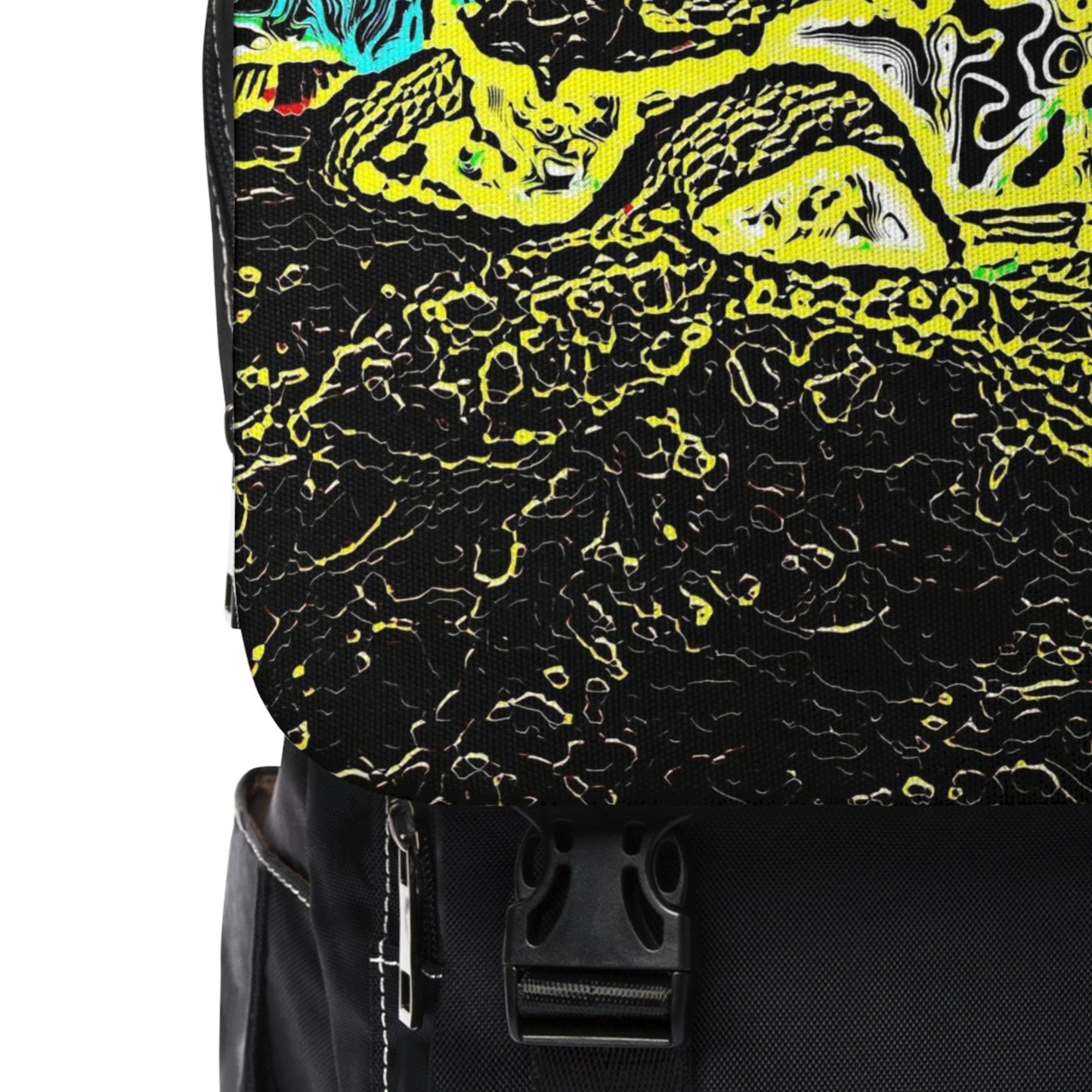Unisex Casual Shoulder Backpack ...  "Snow Vehicle In Snow Storm At-Rest" ... Circa 12Mar23 ... Central Idaho ... 18-Hours Rendering Time: Original Works ...