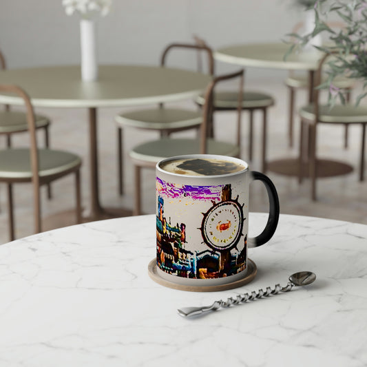 Color-Changing Mug, 11oz ...  "No.9 Fishermen's Grotto - Fishermen's Wharf, SF, California" ... Family Archives: 1970's ... Original Works ...