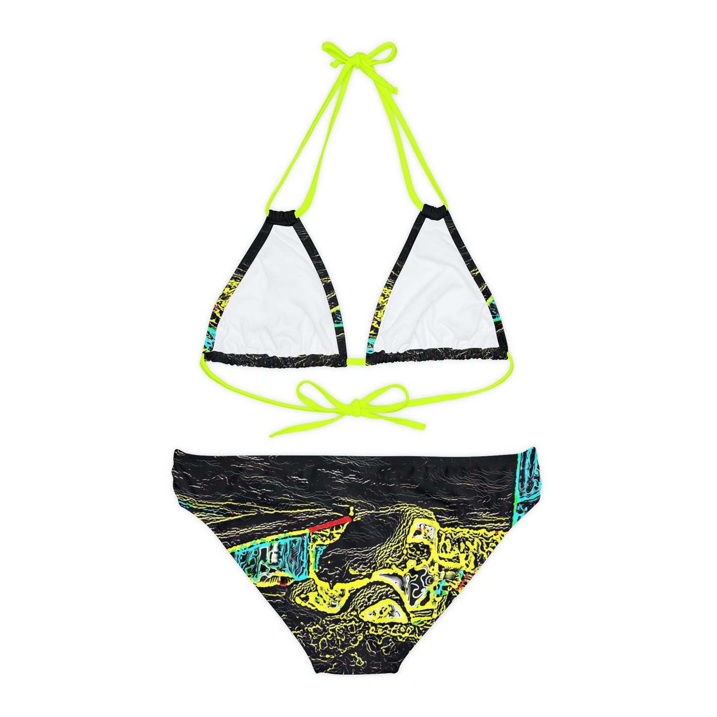 Strappy Bikini Set (AOP) ... "Snow Vehicle In Snow Storm At-Rest" ... Circa 12Mar23 ... Central Idaho ... 18-Hours Rendering Time: Original Works ...