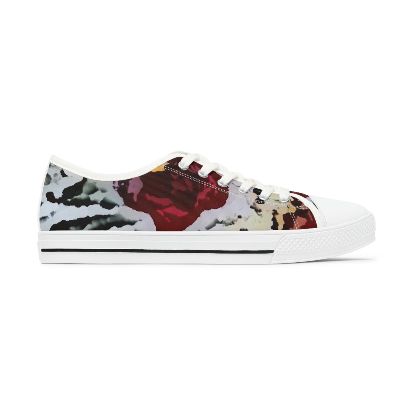 Women's Low Top Sneakers ... "A Friendly Flower" ... Pointsettia 'Pointing' ... Original Works ... (Supplied Photograph) ...