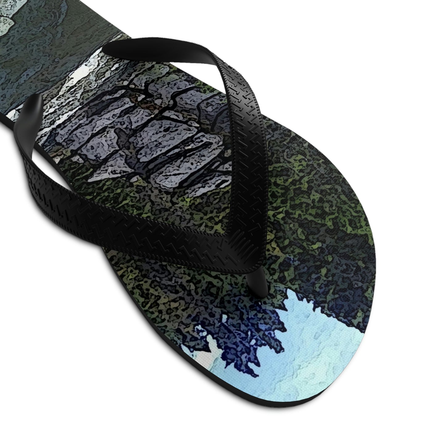 Unisex Flip-Flops ..."I Am Innocent" ... Tricky-Dick Immortalized ... Nixon Rock: Along The River ... Central Idaho, Summer 2020 ... Original Works ...
