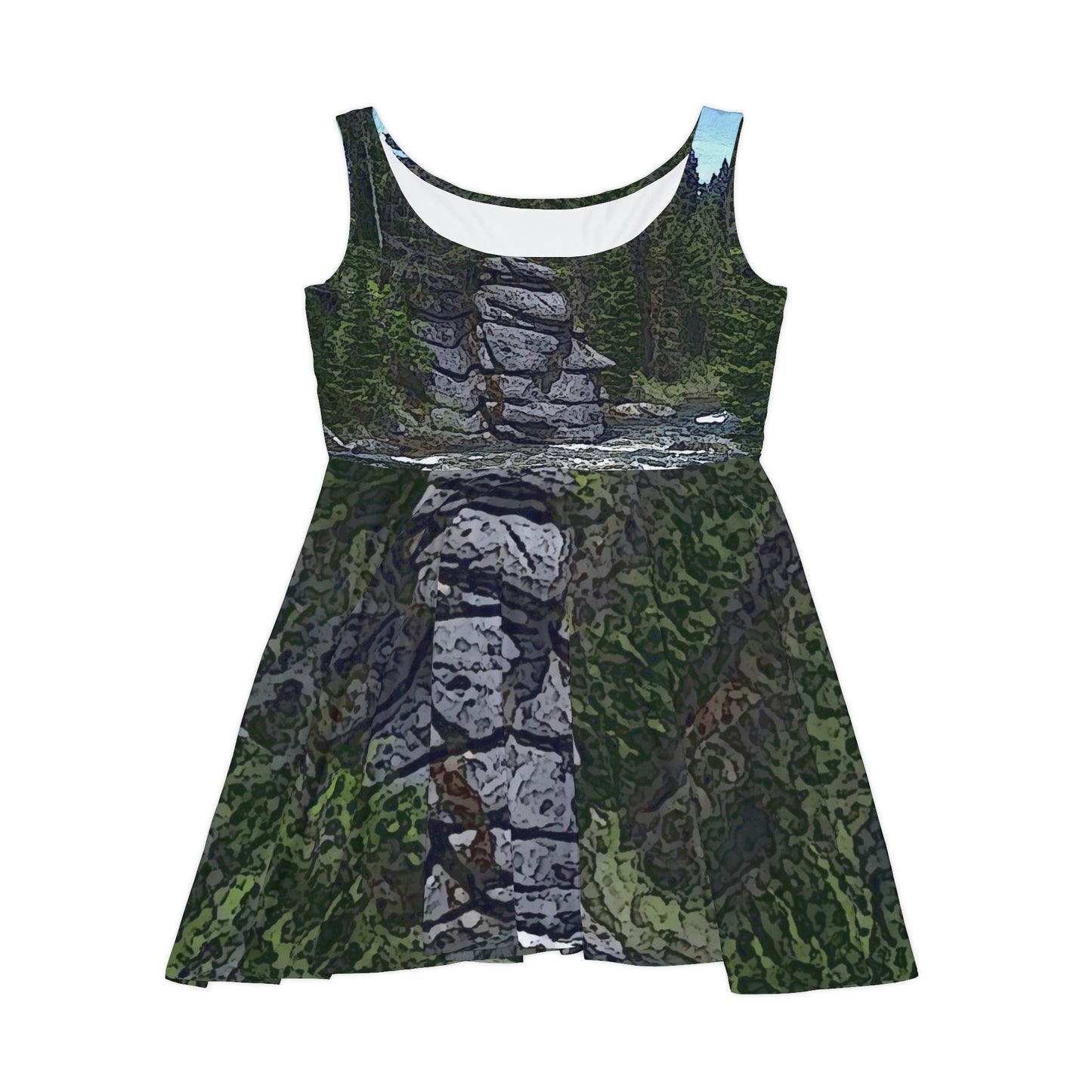 Women's Skater Dress ..."I Am Innocent" ... Tricky-Dick Immortalized ... Nixon Rock: Along The River ... Central Idaho, Summer 2020 ... Original Works ...