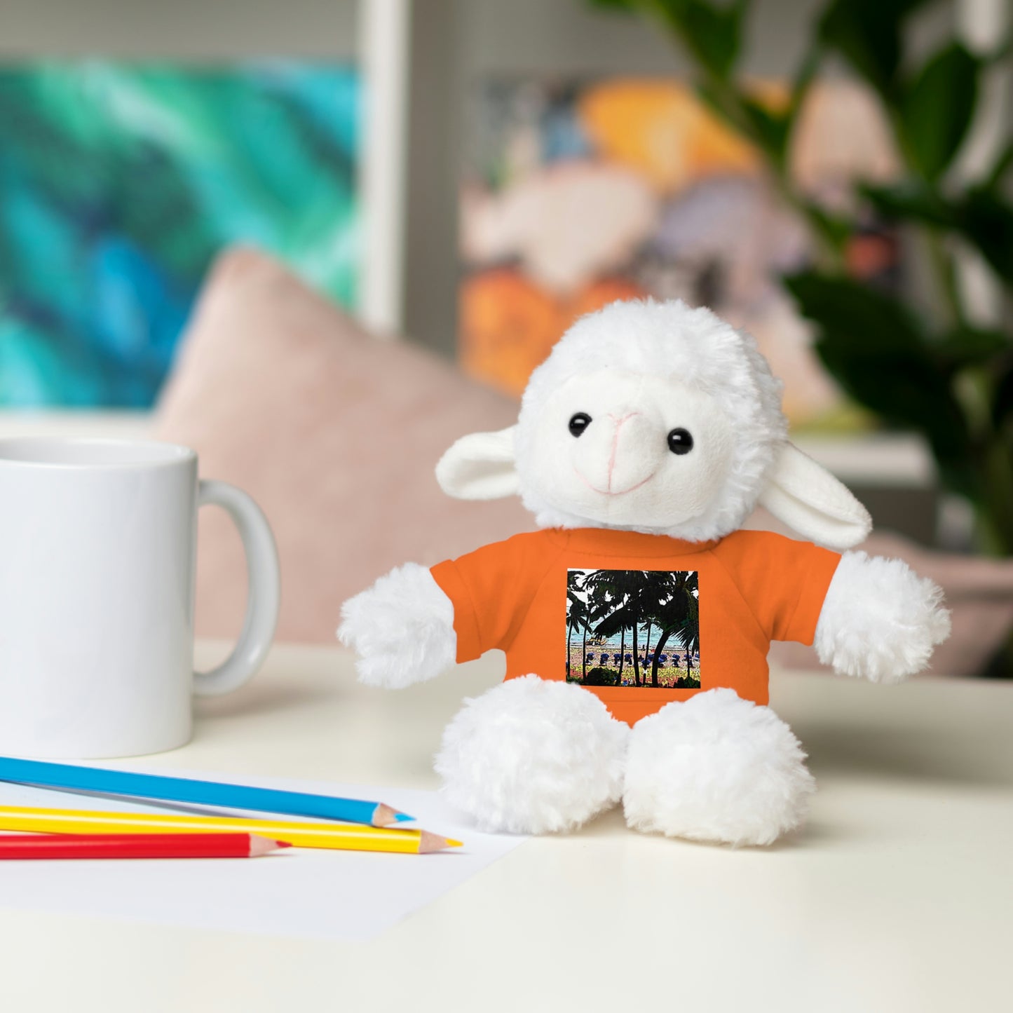 Stuffed Animals with Tee ... "A Beautiful Beach Amongst The Palms" ... The Outrigger Waikiki, Honolulu, Oahu ... Original Works ...