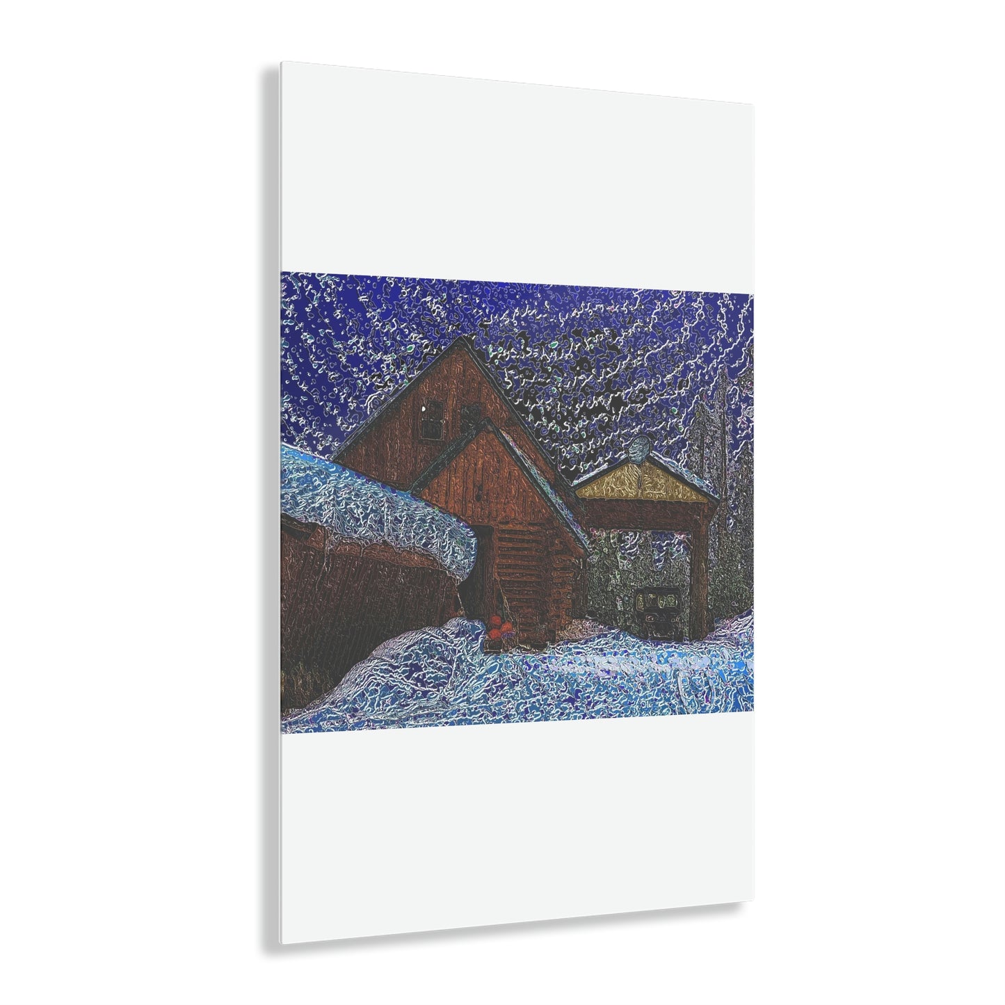 Acrylic Prints ... Van Gogh-Ian 'Inspired' Mountain Winter Paradise ... November 2022 ... Rhett Creek, Idaho ... Original Works ...