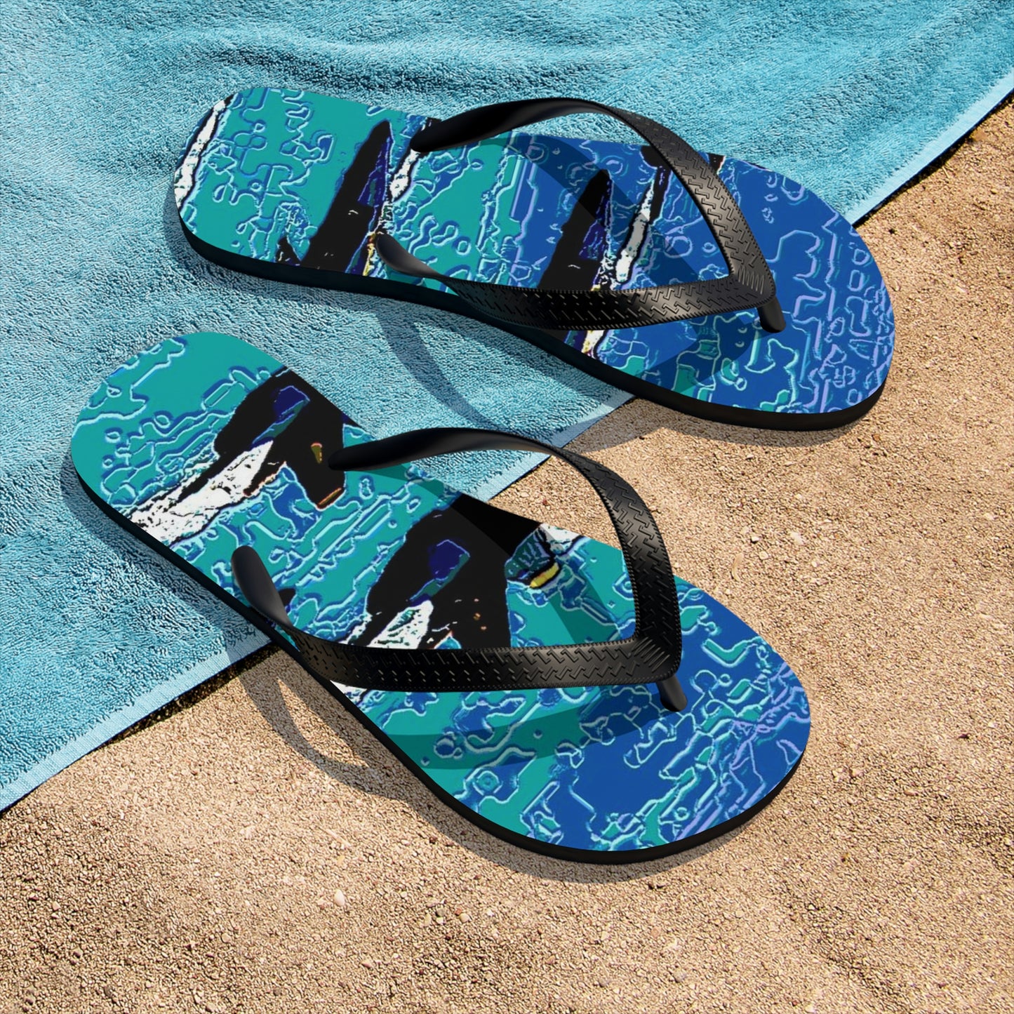 Unisex Flip-Flops ... Seattle Seafair ..."Blue Angels Run Over Lake Washington" ... Circa Mid 1980's ... Dr FJ Holt ... Original Works ...