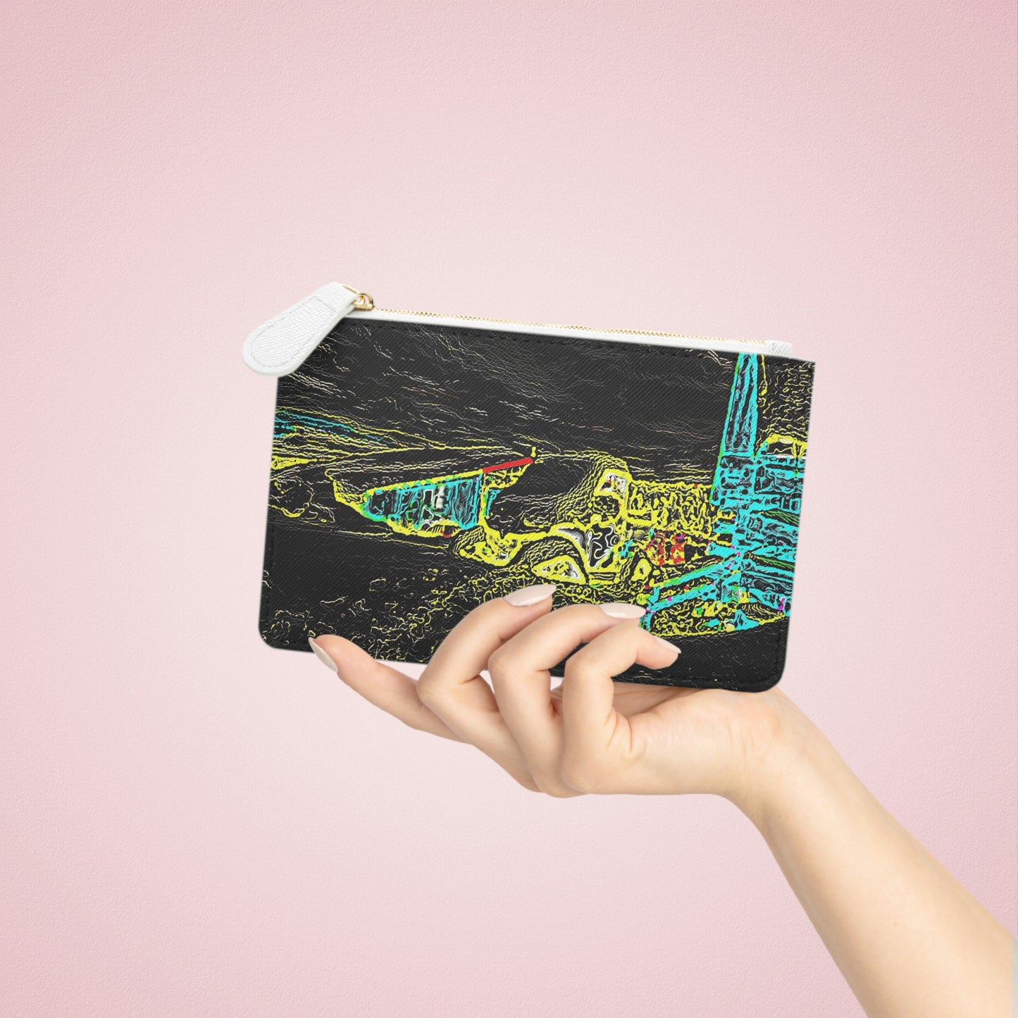 Mini Clutch Bag ...  "Snow Vehicle In Snow Storm At-Rest" ... Circa 12Mar23 ... Central Idaho ... 18-Hours Rendering Time: Original Works ...