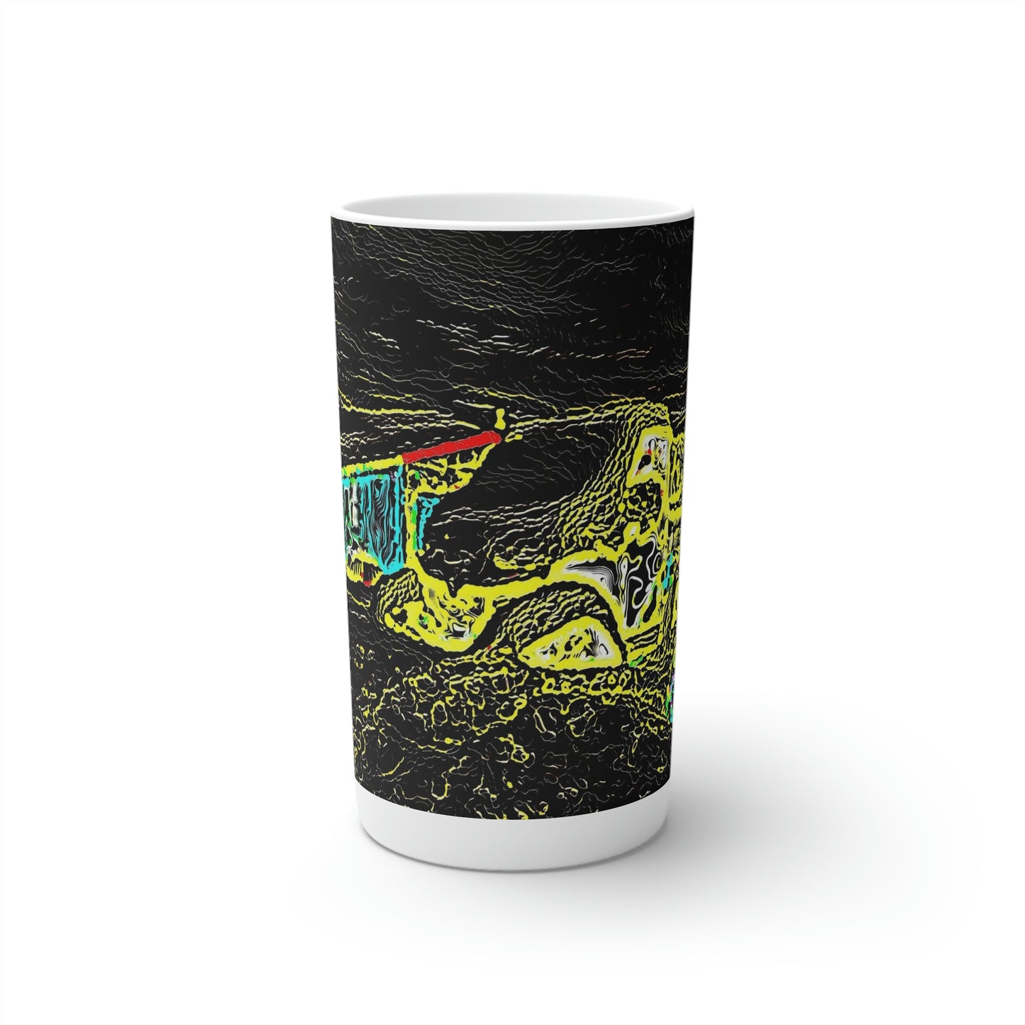 Conical Coffee Mugs (3oz, 8oz, 12oz) ... "Snow Vehicle In Snow Storm At-Rest" ... Circa 12Mar23 ... Central Idaho ... 18-Hours Rendering Time: Original Works ...