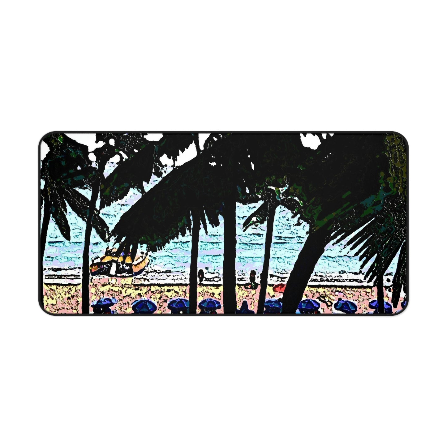 Desk Mat ... "A Beautiful Beach Amongst The Palms" ... The Outrigger Waikiki, Honolulu, Oahu ... Original Works ...
