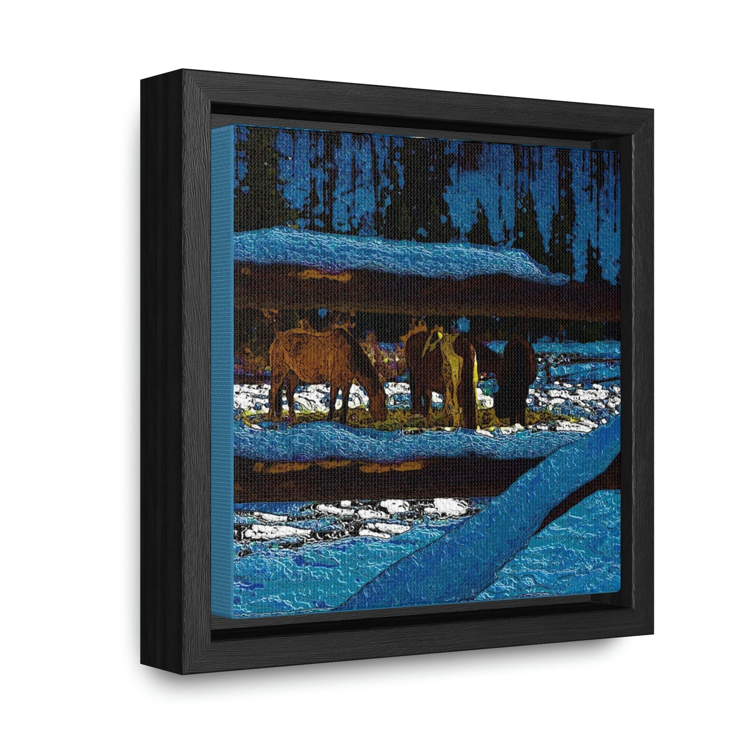 Gallery Canvas Wraps, Square Frame ... A Horse ... A Saddle ...  Foraging Through The Snow ...  An_Asses 'Cry' ... Central Idaho, November 2022 ...  Original Works ...