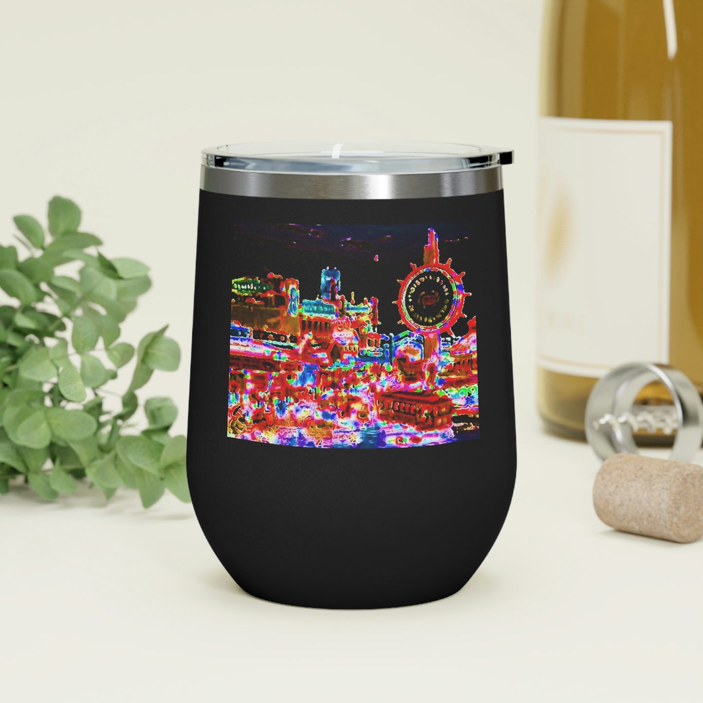 12oz Insulated Wine Tumbler ... "No.9 Fishermen's Grotto - Fishermen's Wharf, SF, California" ... Family Archives: 1970's ... Original Works ...