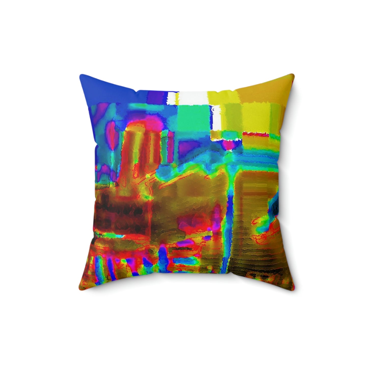 Spun Polyester Square Pillow ... In-A-Hurry & Stressed? ... Remember: Keep "Clam" ... Clam_Happy ...  'Ivars: Seattle Waterfront' ... Personal Archives ... Original Works ...