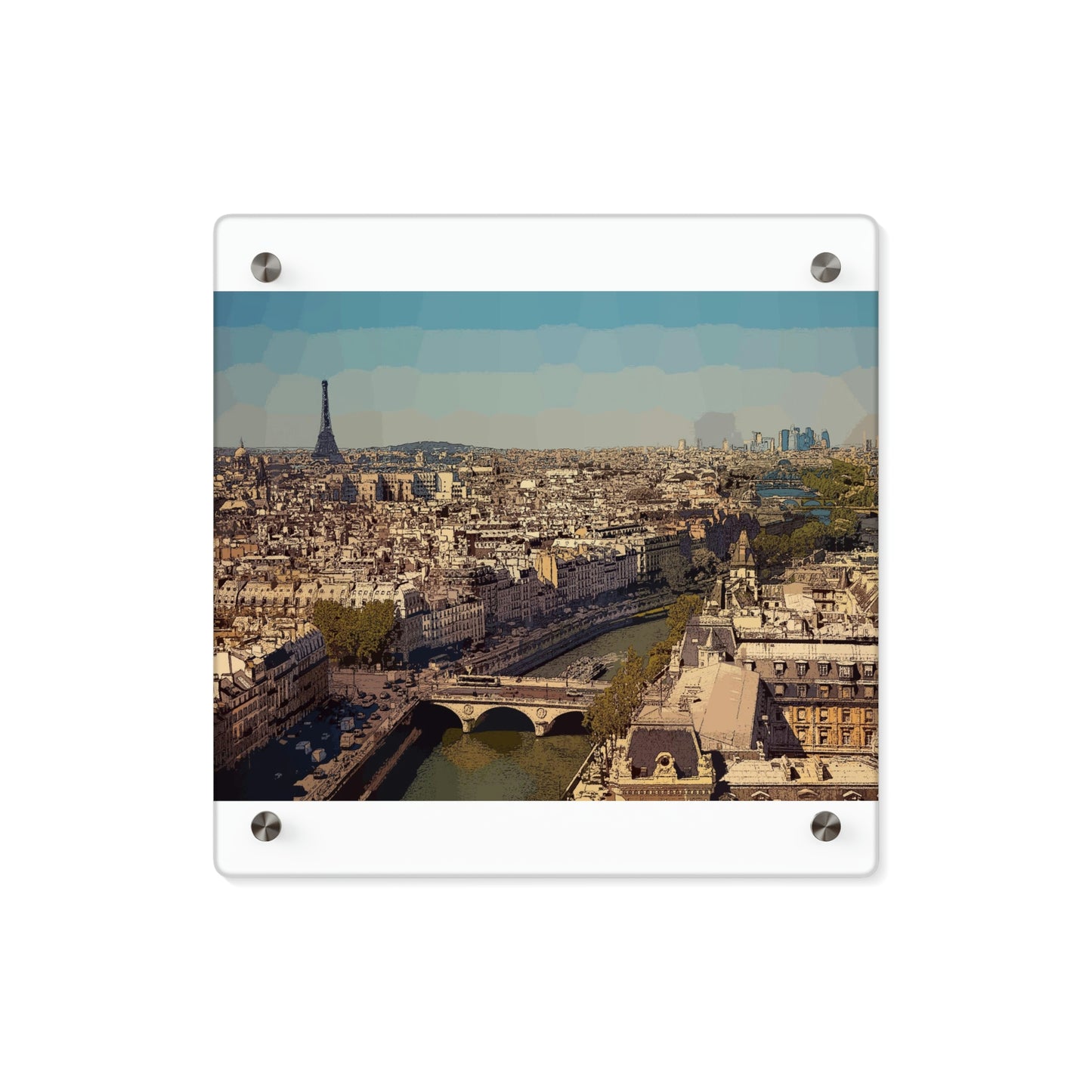 Acrylic Wall Art Panels ... Au Paris ... "Along The River Seine" ... Barbara Joan Bonnel-Holt: 1972 ... Original Works ...