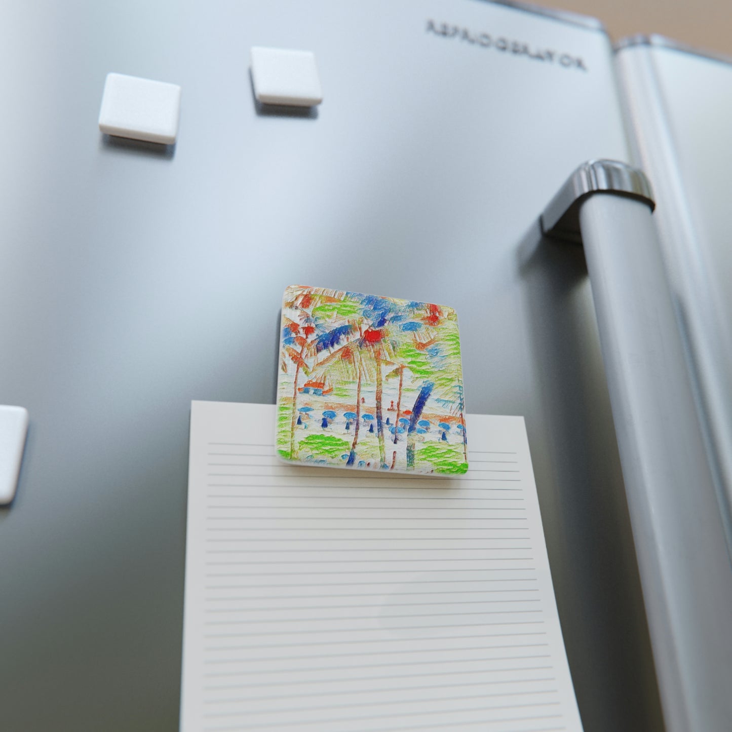 Porcelain Magnet, Square ... "The Royal Hawai'ian: Waikiki Beach_Beach" ... Honolulu, HI ... October 2014 (Halloween) ... Original Works ...