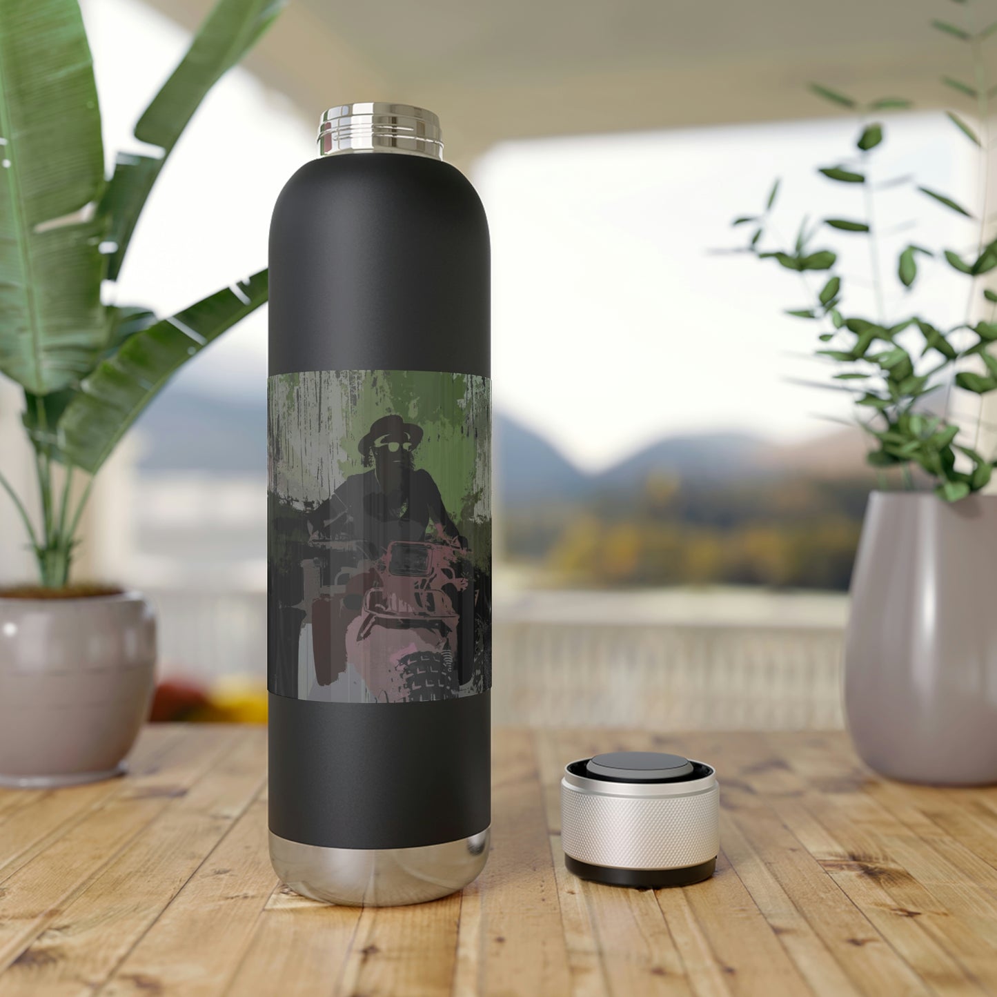 Soundwave Copper Vacuum Audio Bottle 22oz ... 3-Wheeln' N' Groovin The Mountain Roads ... Central Idaho ... Original Works ...