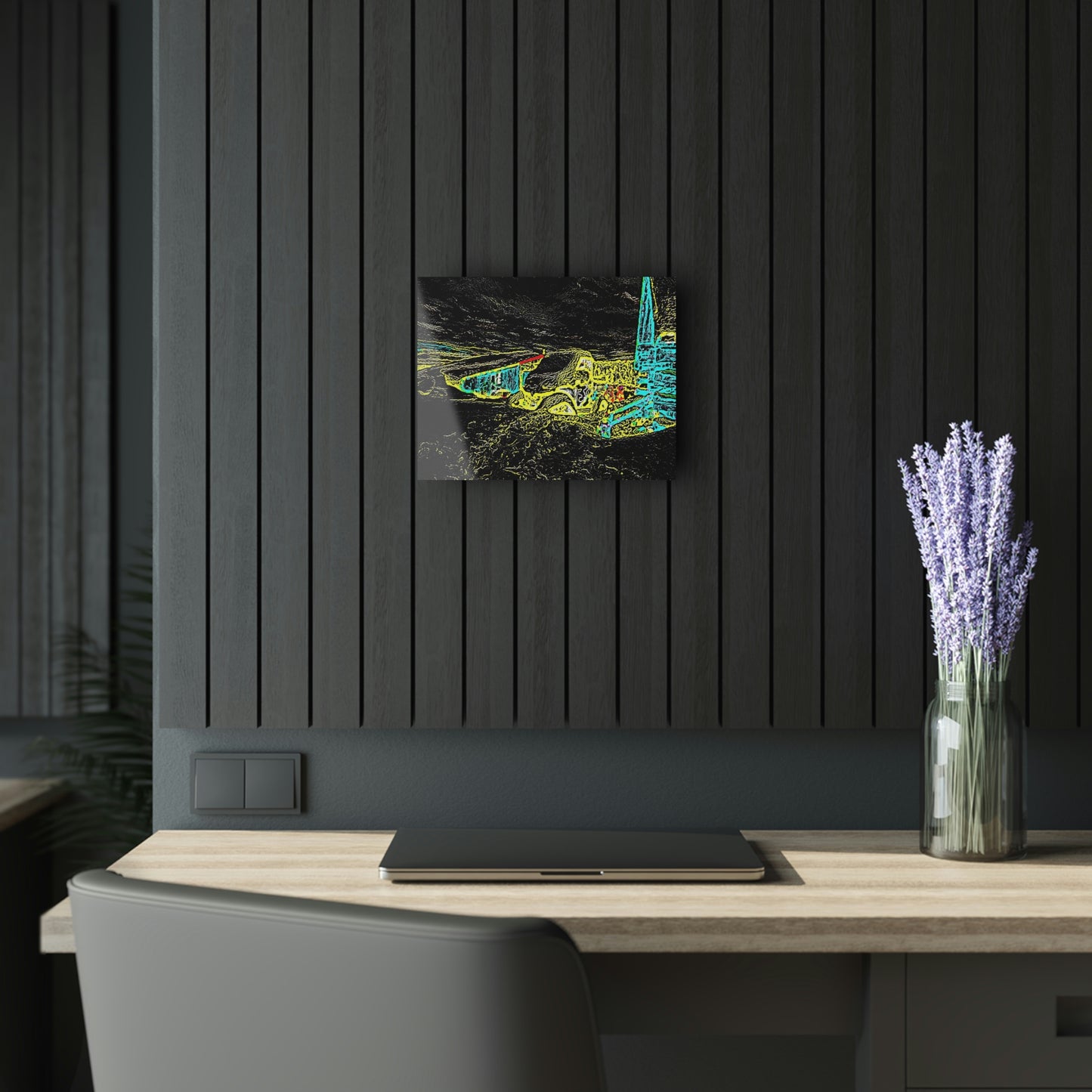 Acrylic Prints (French Cleat Hanging) ... "Snow Vehicle In Snow Storm At-Rest" ... Circa 12Mar23 ... Central Idaho ... 18-Hours Rendering Time: Original Works ...