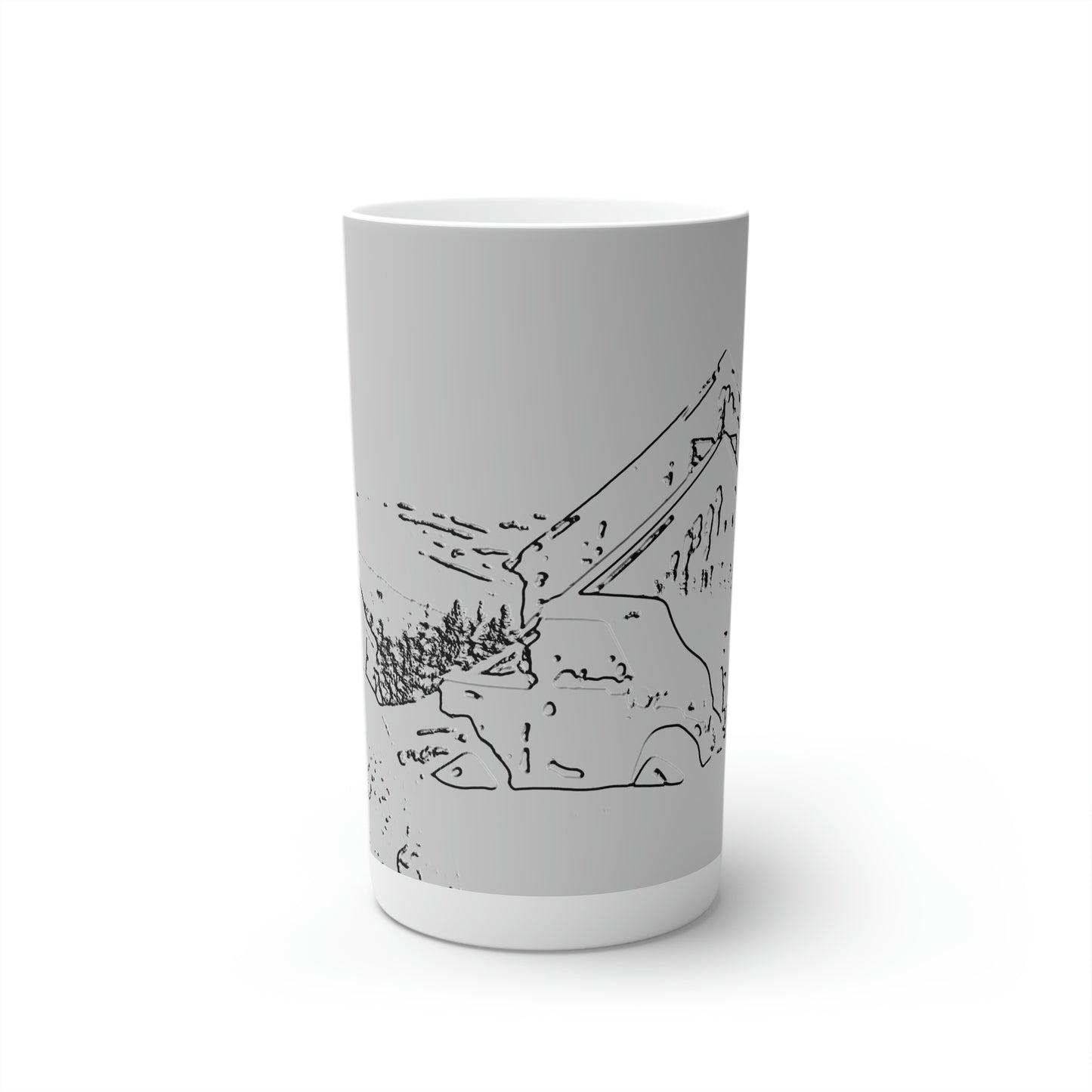 Conical Coffee Mugs (3oz, 8oz, 12oz) ... After An Intense Snow Storm ... 'Digging Out' ... A Vehicle & Cabin "In The Mountains" ... March 2023 ... Original Works ...