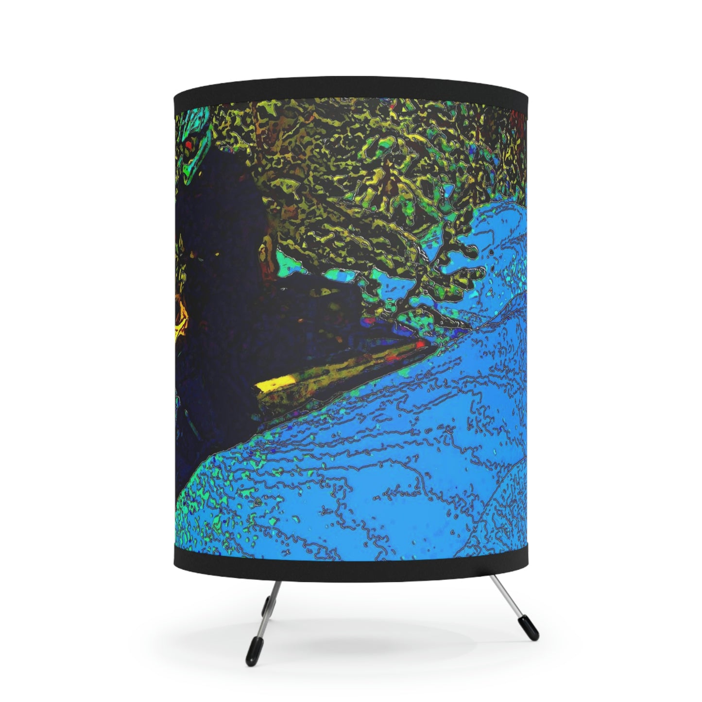 Tripod Lamp with High-Res Printed Shade, US\CA plug ... Yep ... "Another Day ... Riding Through The Wilderness ... " ... February 2023 ... Original Works ...