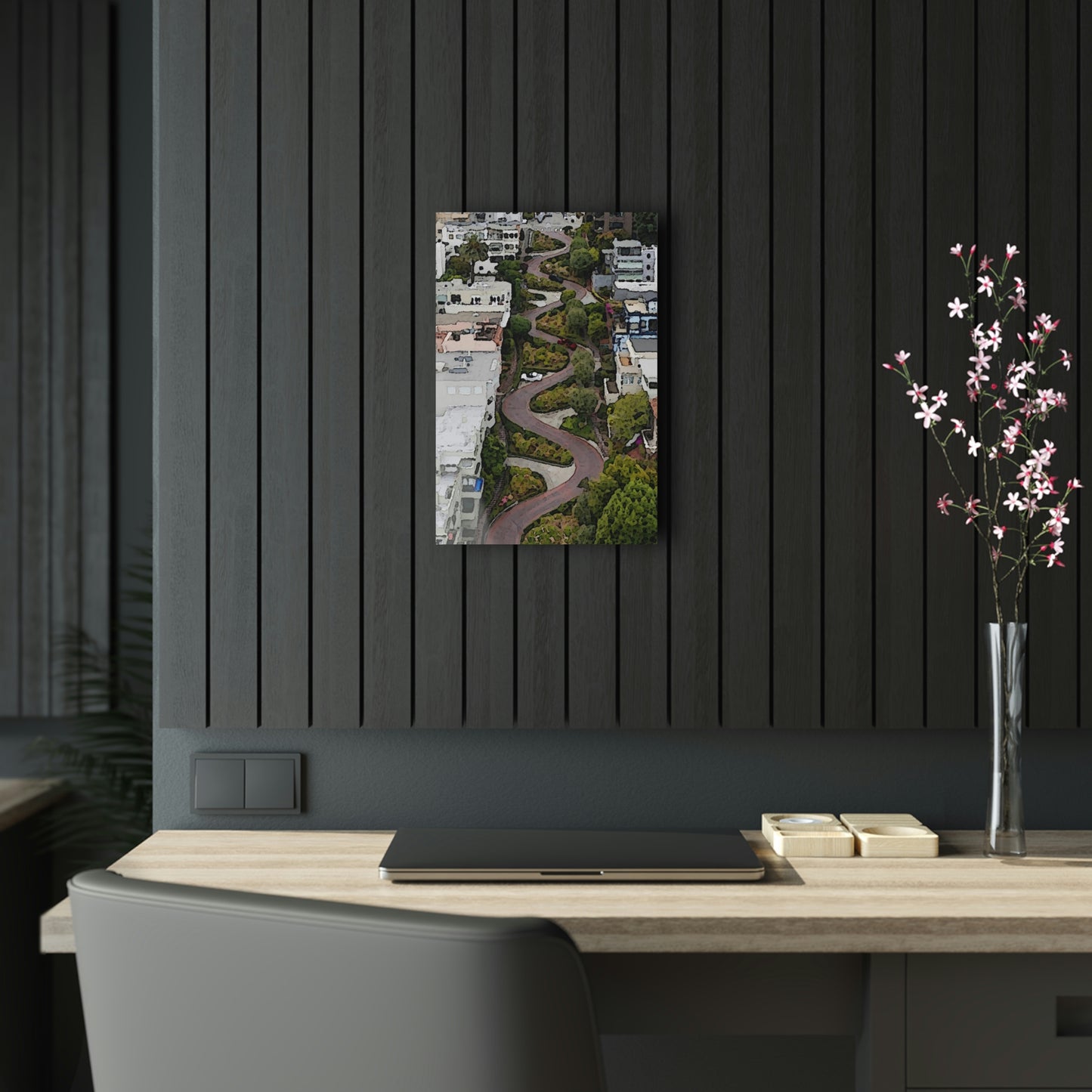 Acrylic Prints ... A Crazy Street ... 'Eight Winding Curve-Switchbacks' ... "Lombard Street, San Francisco, CA' ... Family Archives: 1970's ... Original Works ...