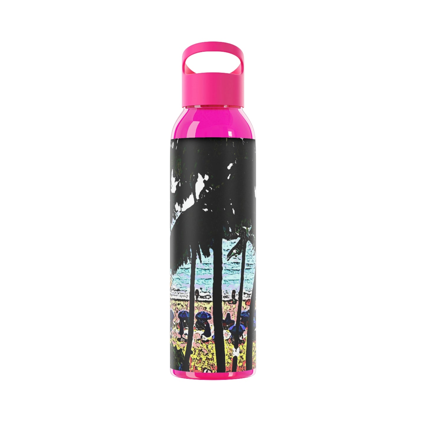 Sky Water Bottle ... "A Beautiful Beach Amongst The Palms" ... The Outrigger Waikiki, Honolulu, Oahu ... Original Works ...
